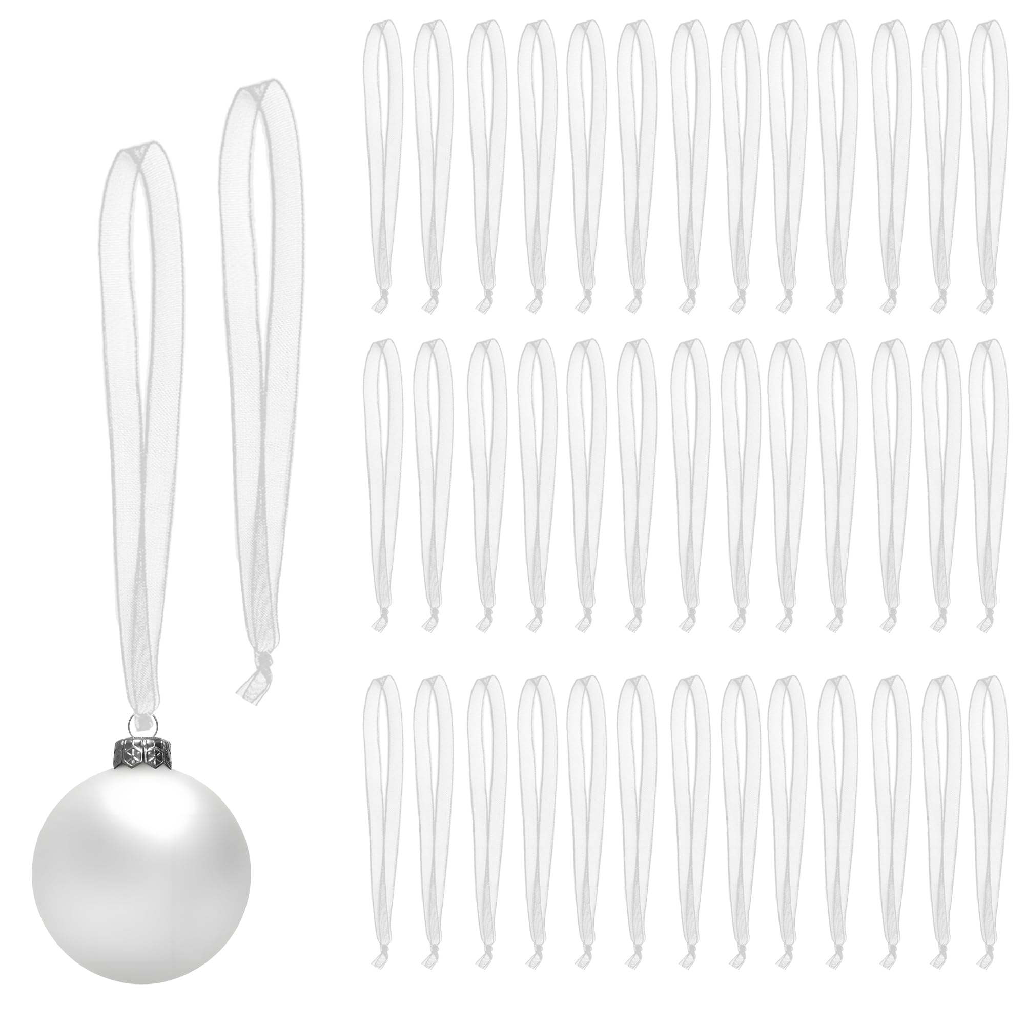 200 Pcs Chiffon Hanging Ribbons Christmas Ribbons Hangers Retro String Hanger Hand Tied Ornament Ribbon Loops for Christmas Tree