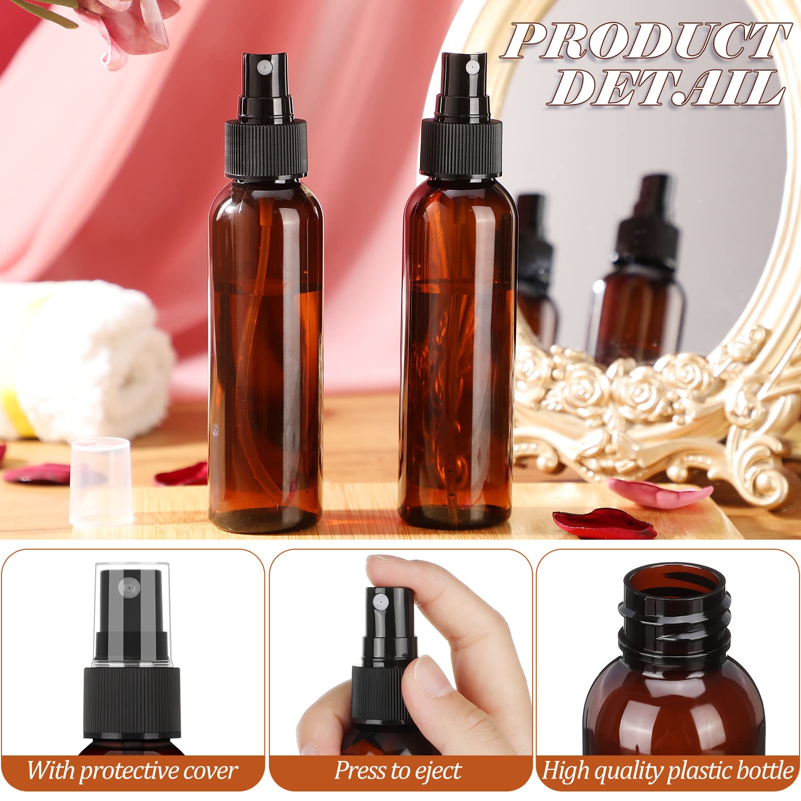 90 Pack Plastic Spray Bottles 4 Oz Reusable Mini Perfume Refillable Bottle Travel Size Mist Bottle Sprayer Empty Bottle For Esse