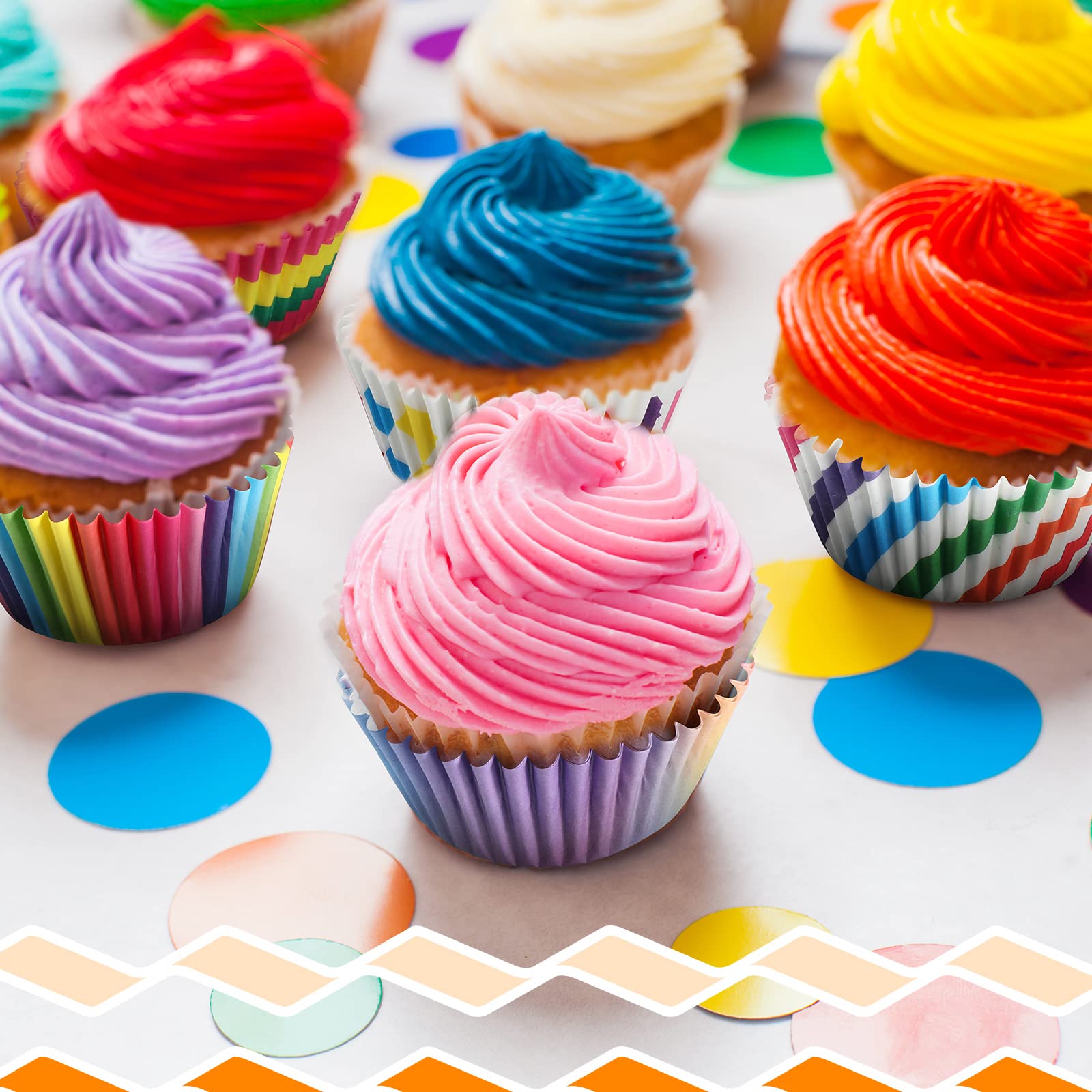 600 Pieces Rainbow Cupcake Liners Rainbow Cupcake Wrappers Baking Cups Cupcake Liners, Colorful Cake Paper Cup Rainbow Baking Cu