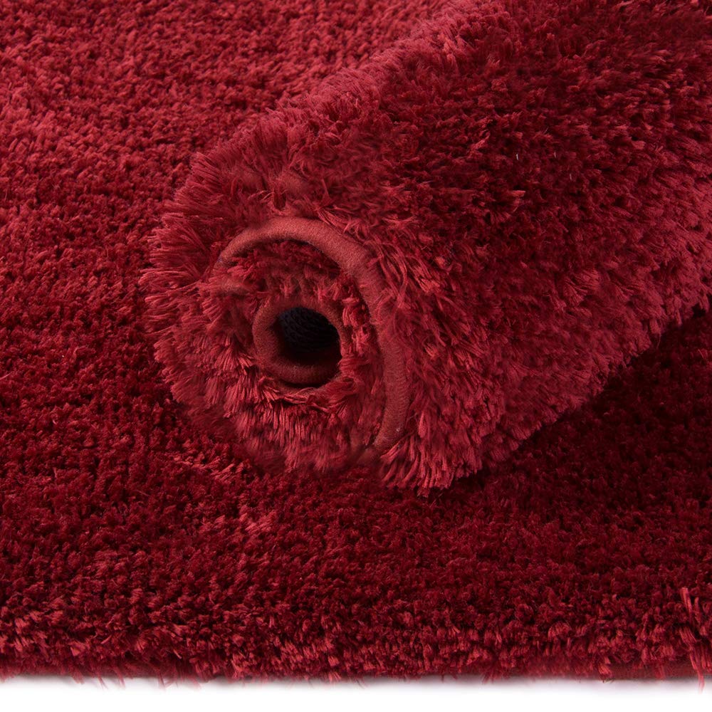 Walensee Shaggy 2 Piece Bath Rug Set, (20 X 32, 2 Pack Set, Red) Bathroom Rug Set Bath Mats For Bathroom Machine Wash/Dry Absorb