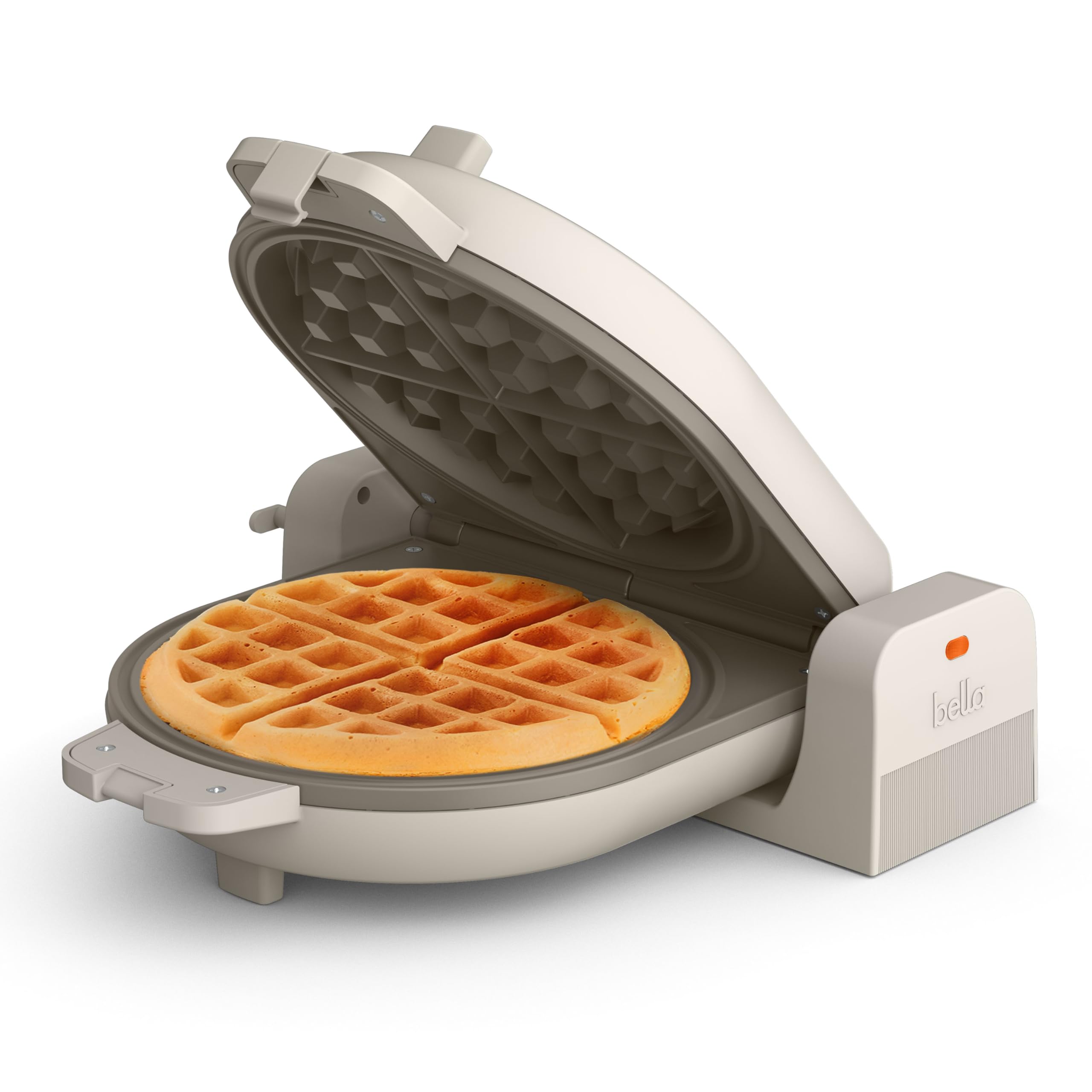 bella Flip-n-Store Belgian Waffle Maker, EverGood Ceramic Nonstick Coating, Fits-anywhere Kitchenware, Power Indicator Light & T