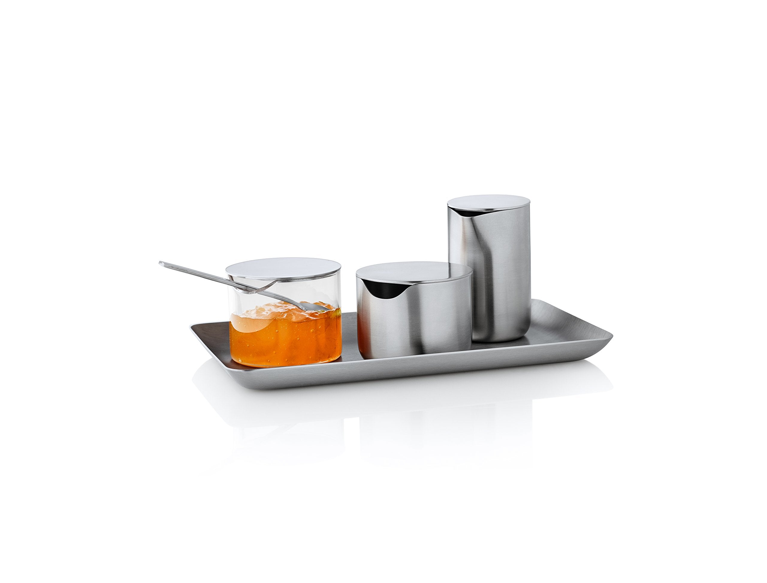 Blomus Basic Condiment Lid, 3 Oz, Glass And Brushed Stainless Steel
