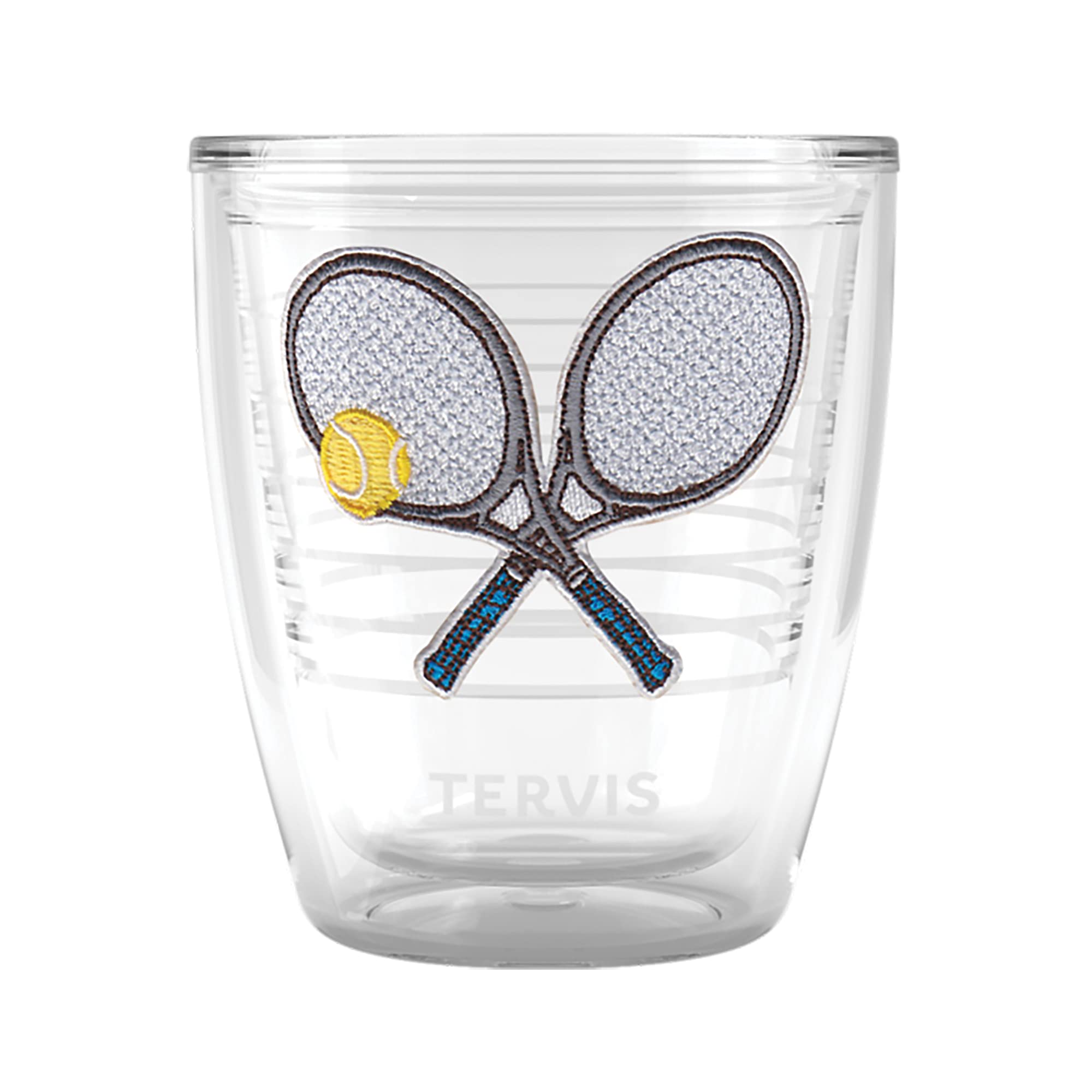 Tervis Tennis Clay Court Collection Blue Grip Doubles Made in USA Double Walled Insulated Tumbler Travel Cup Keeps Drinks Cold &