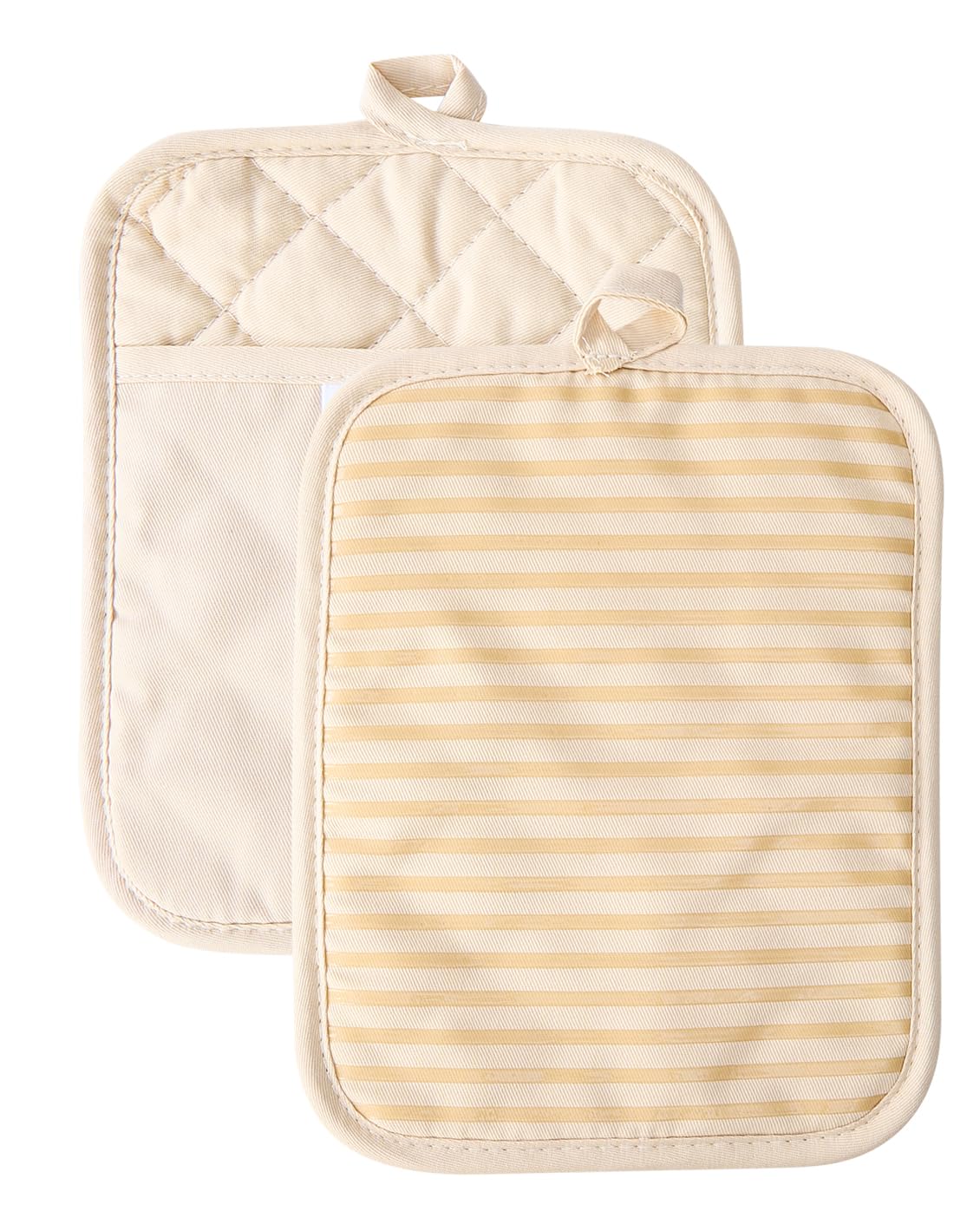 Kitchen Everyday Basic Pot Holder Heat Resistant Coaster Soft Silicone Water Resistant Pot Holder Set Oven Mitts With Pocket, 2