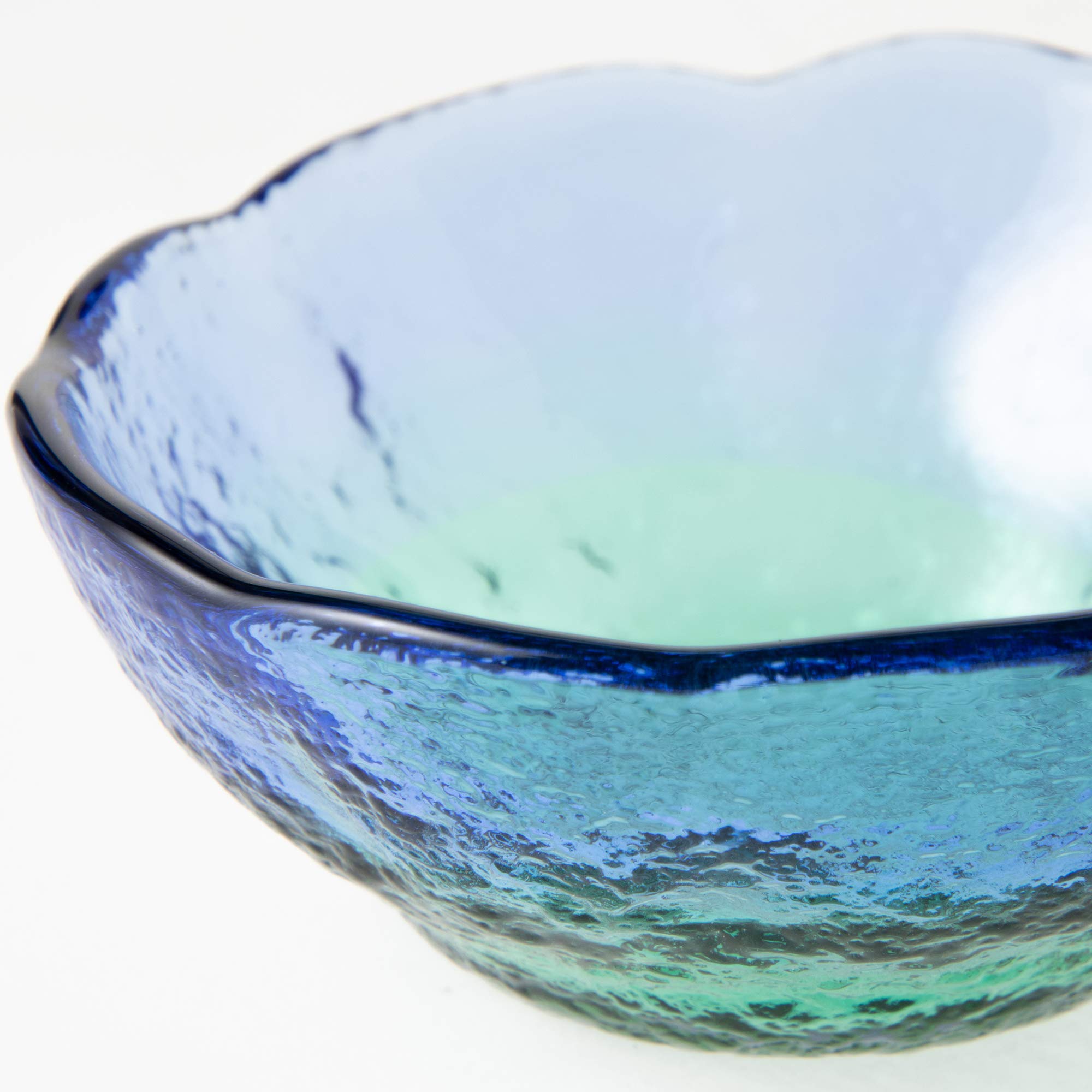 ???????? Toyo Sasaki Glass WA3301 Small Bowl, Blue/Green, Approx. f3.2 x 1.3 inches (8.2 x 3.2 cm), Coral Sea, Choko, Made in Ja