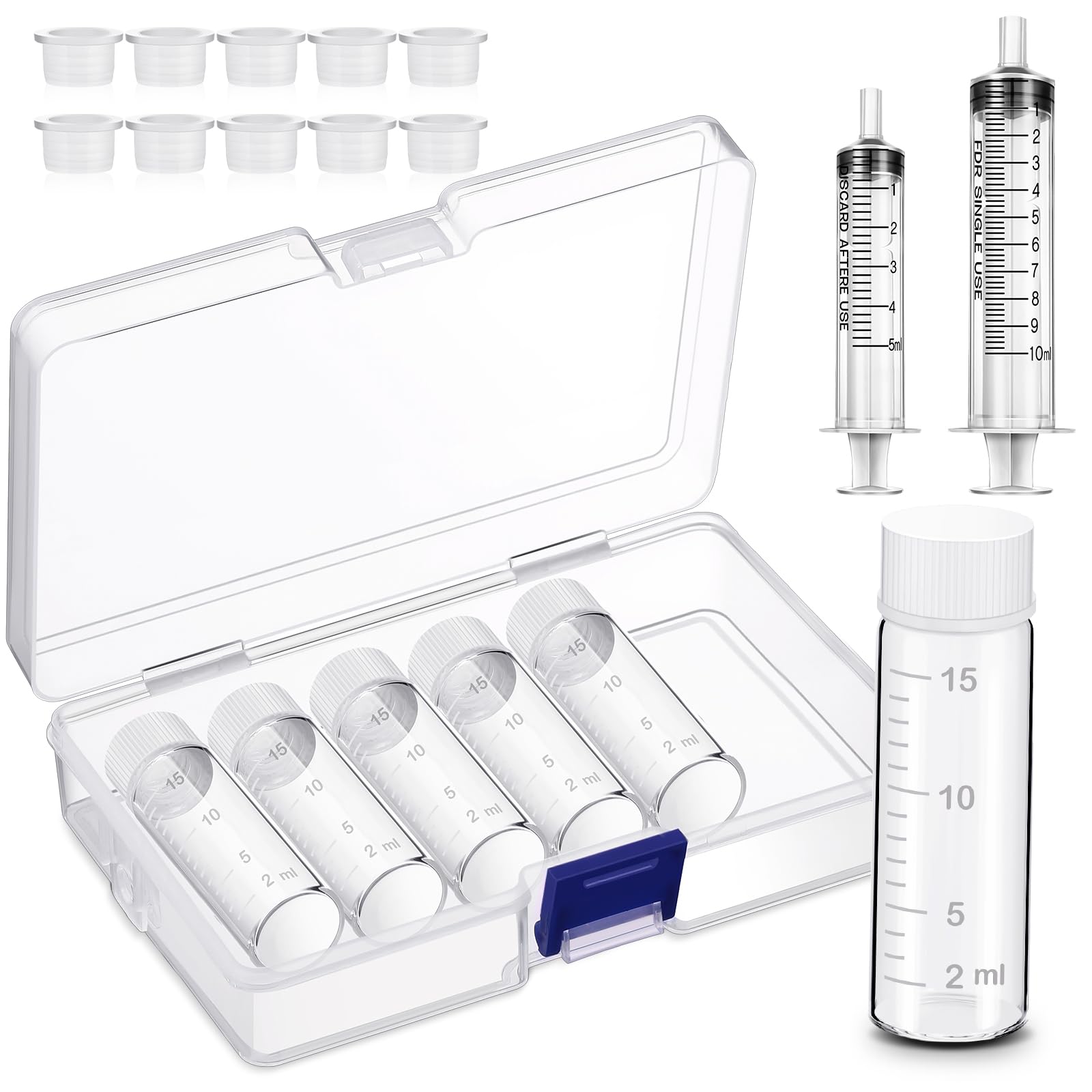 Baderke 6 Pcs Liquid Medicine Travel Container Scale Glass Bottles, Single Dose Medicine Bottles Dispenser With Leak-Proof Plug