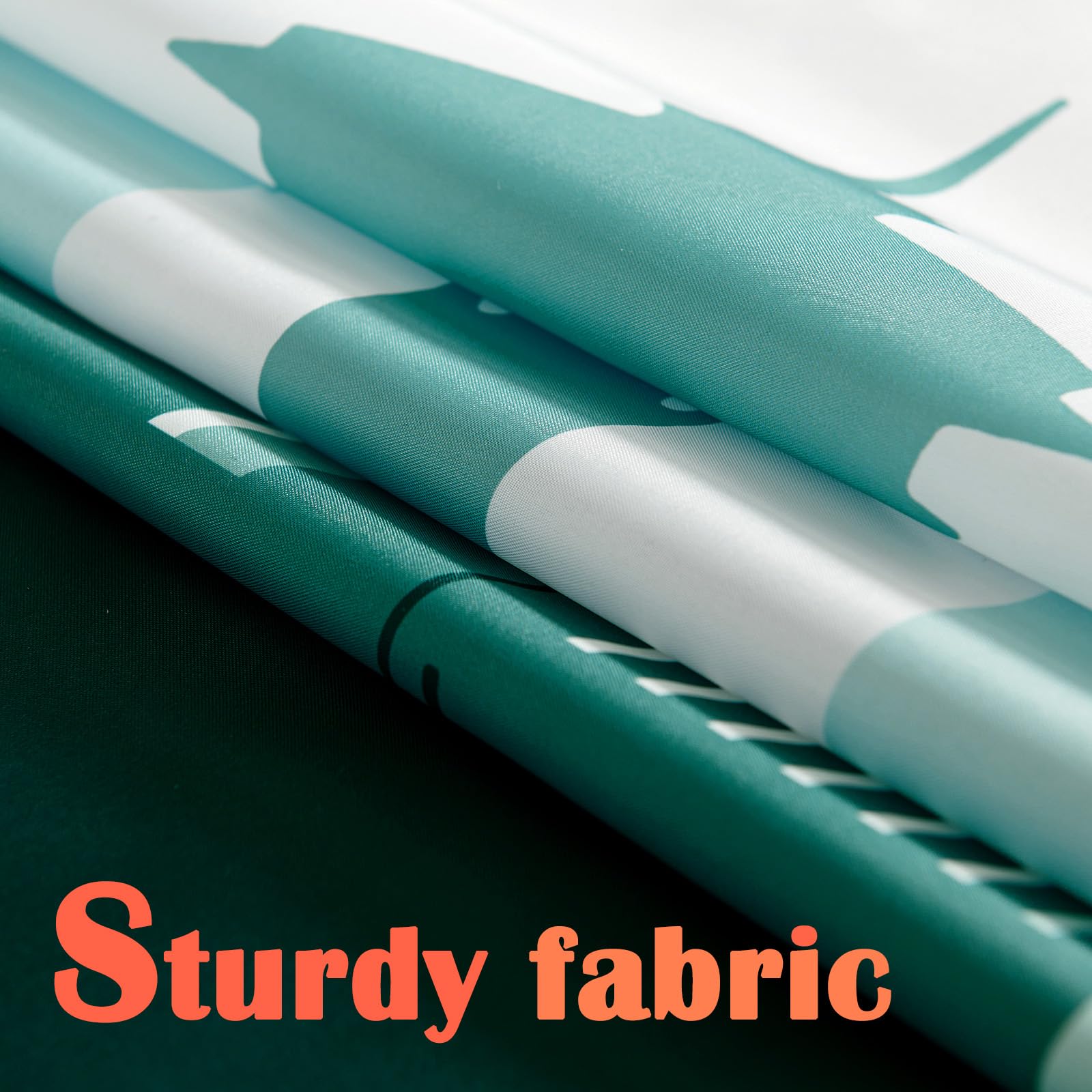 Jinchan Teal And White Ombre Shower Curtain City Skyline Unique Design Shower Curtains For Bathroom Modern Luxury Cityscape Wate