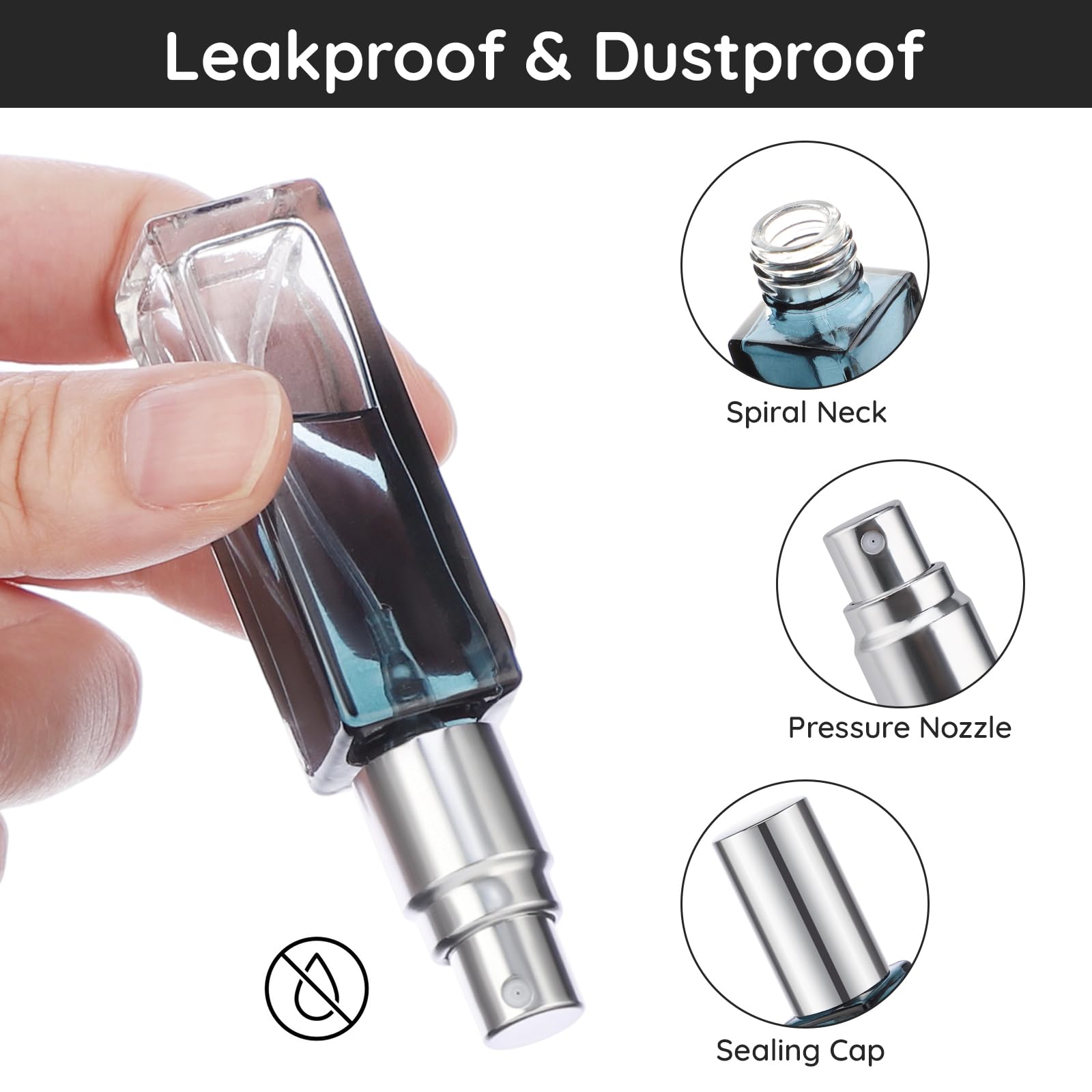 Segbeauty 10Pcs Perfume Travel Refillable, 10Ml Glass Spray Bottles Perfume Atomizer, Mini Travel Size Dispenser Bottle Set Atom