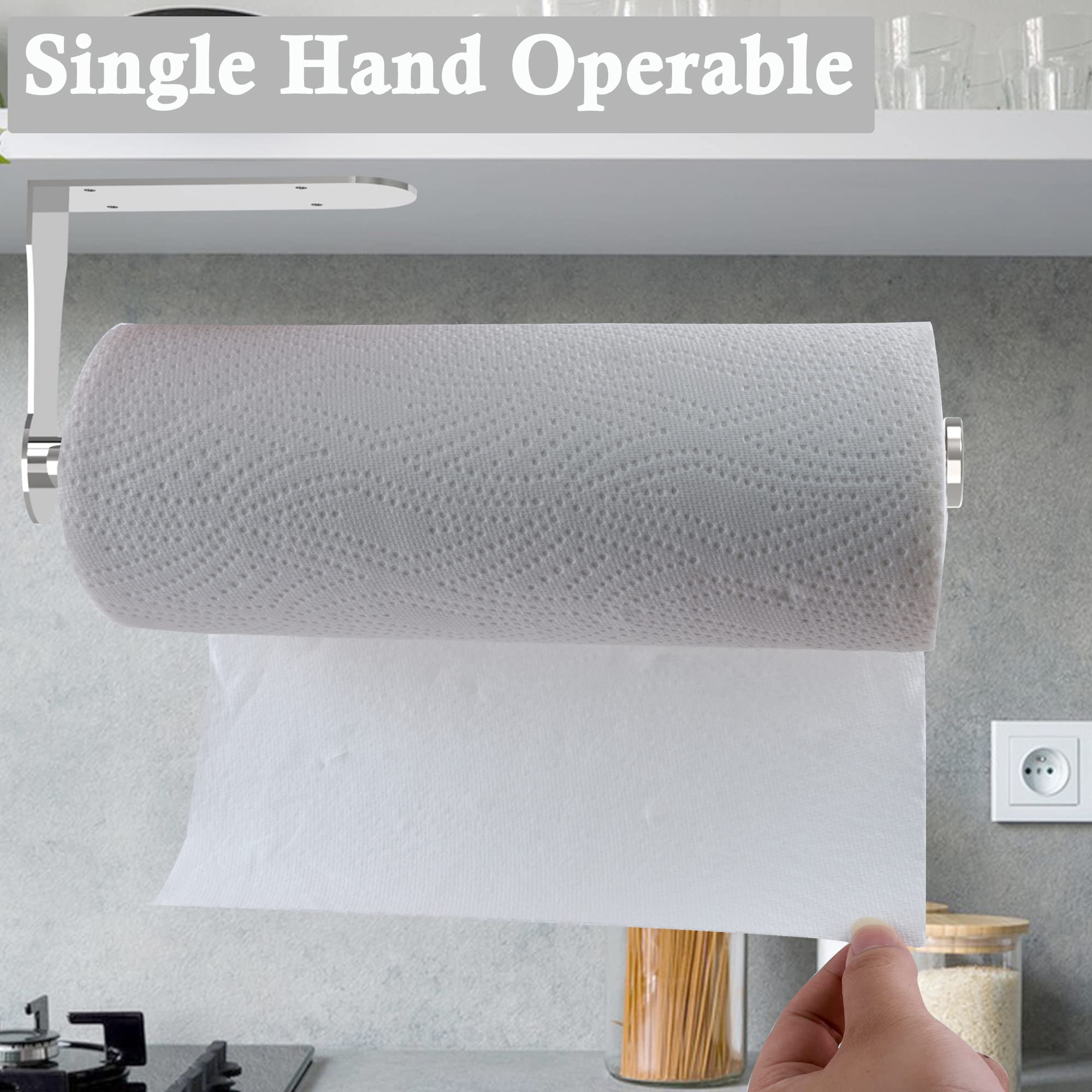 Paper Towel Holder Under Cabinet Brushed Nickel Wall Mounted Hanging Paper Towel Holders Under Counter Paper Rack With Ratchetin