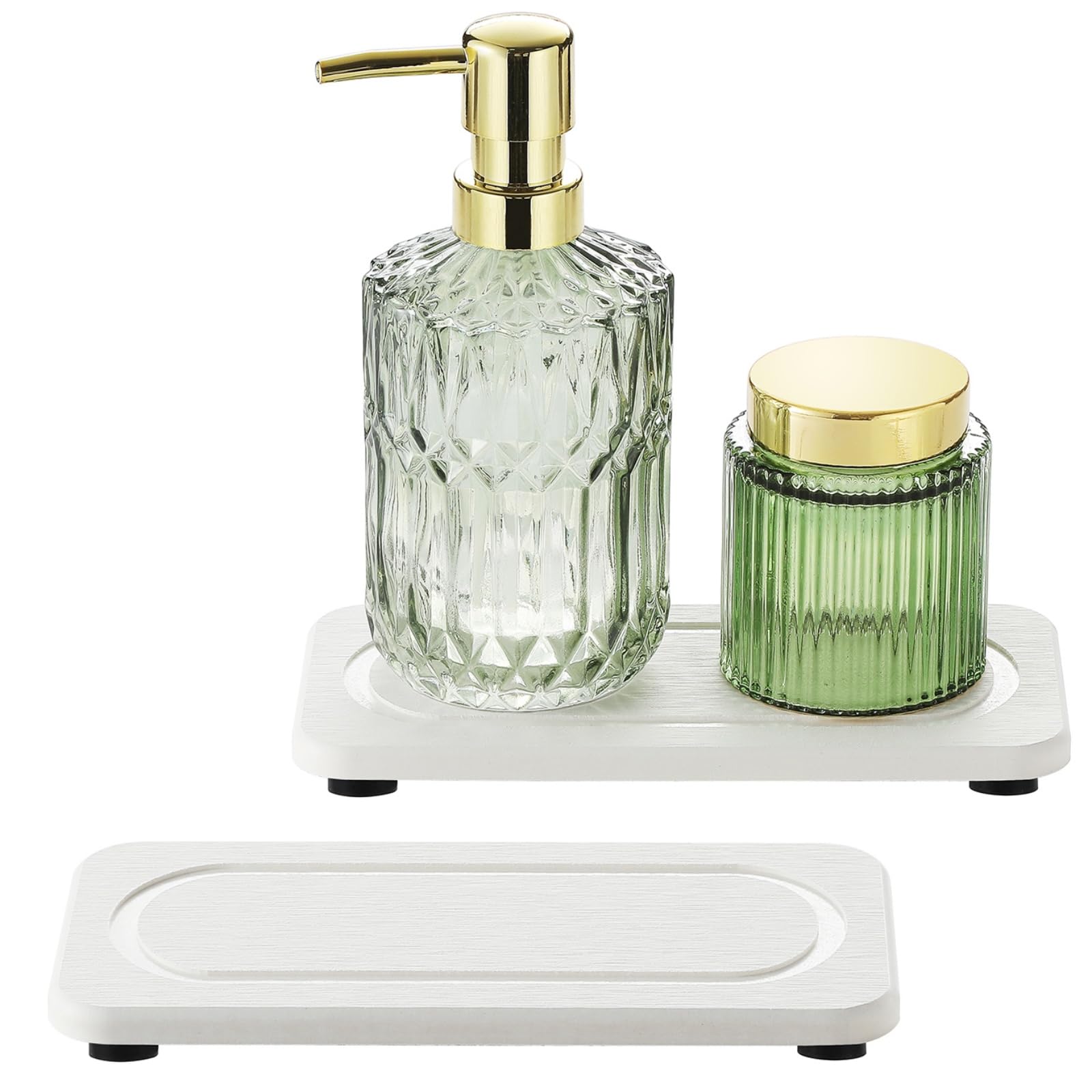 Homdiva 2Pack Diatomite Stone Coasters Water Absorbing Sink Tray For Kitchen & Bathroom Counter, Quick Dry Soap Dish Makeup Vani