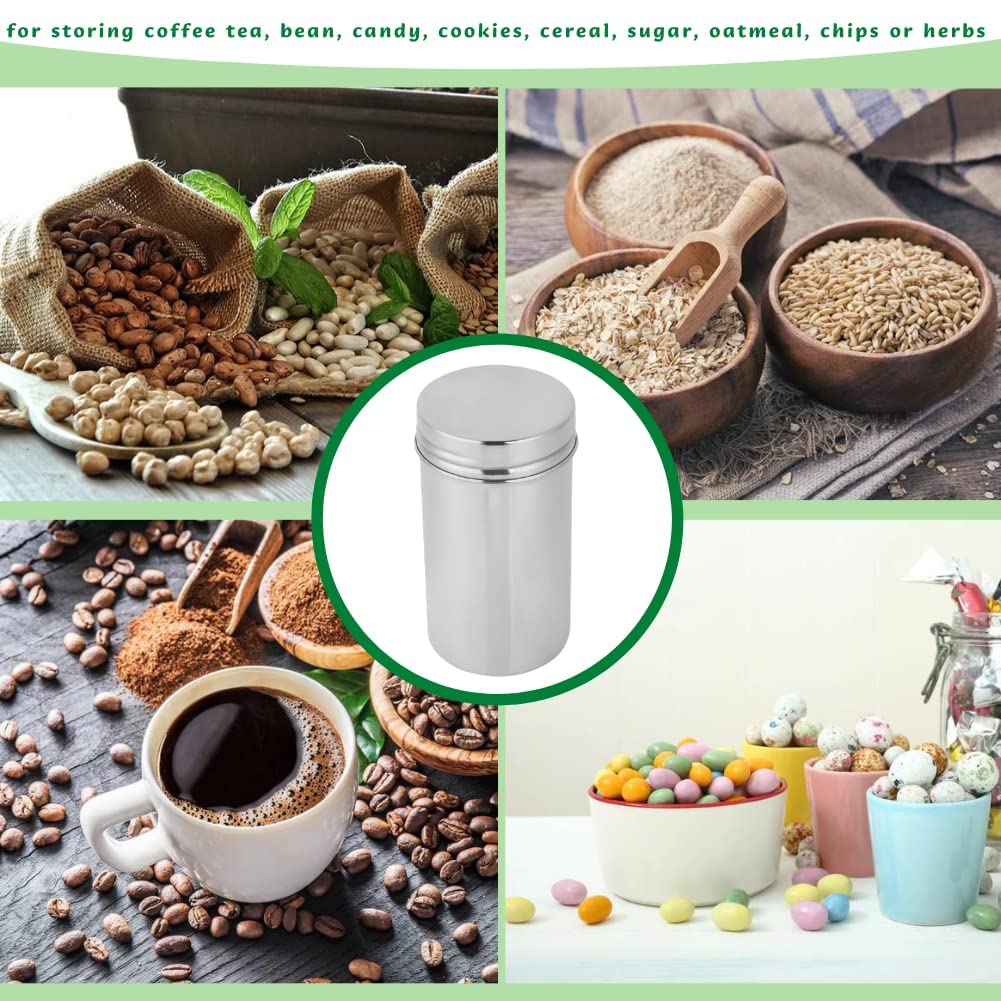 Yosoo 304 Stainless Steel Sealed Food Storage Jar Portable Tea Coffee Beans Container Easy For Travel Outdoor And Camping(275Ml)