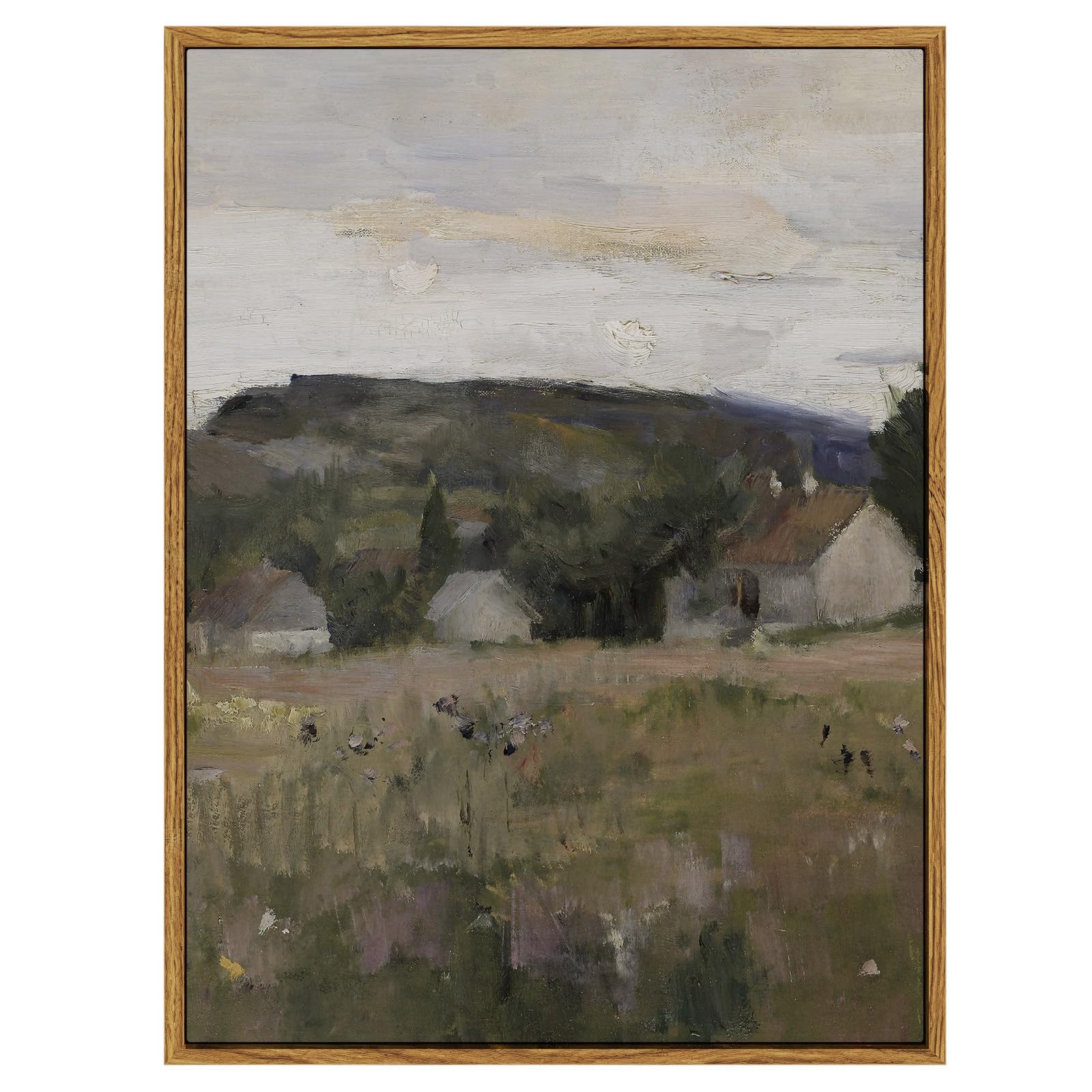 Insimsea Framed Wall Art For Living Room Vintage Landscape Wall Art Prints Canvas Art Wall Decor Abstract Serene Countryside Sce