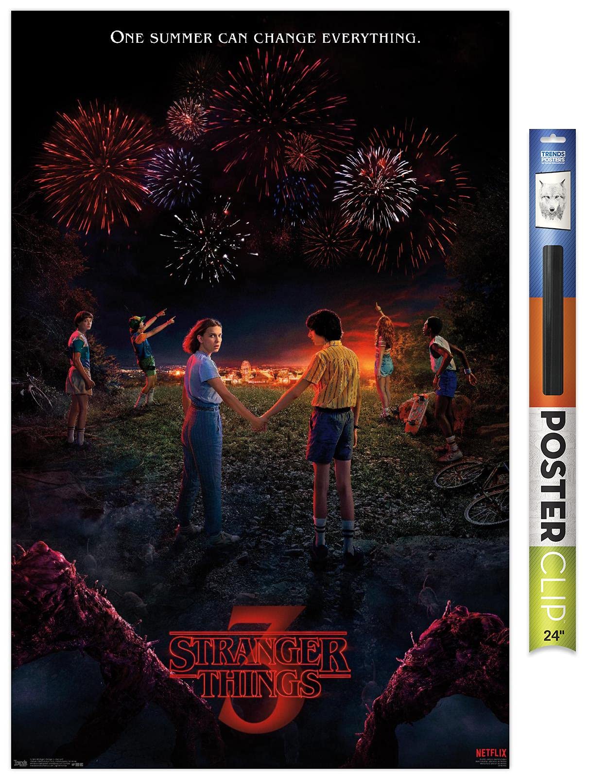 Trends International Netflix Stranger Things: Season 3 - Key Art Wall Poster, 22.375'' X 34'', Poster & Clip Bundle