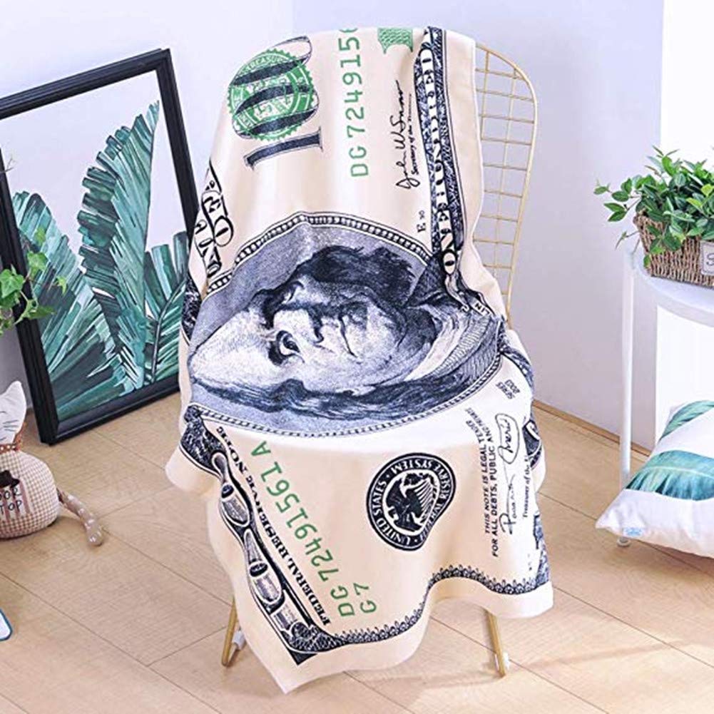 100 Dollar Bills Beach Towel For Adults | Kids, Aimilaly Large Beach Towels For Beach Swimming Pool Sunbathing, Plush Fabric(28X
