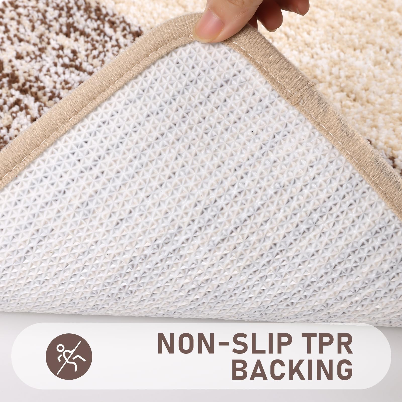 Bsmathom Bathroom Rugs Sets 5 Piece With Toilet Lid Cover, Absorbent Non-Slip Bath Mats For Bathroom, Soft Shaggy Machine Washab