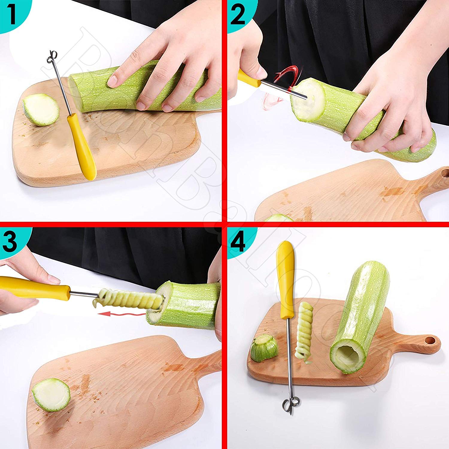 Bonballoon 3Pcs Random Color Stainless Steel Vegetable Corer, 10'' Long, Non-Slip Ergonomic Handle