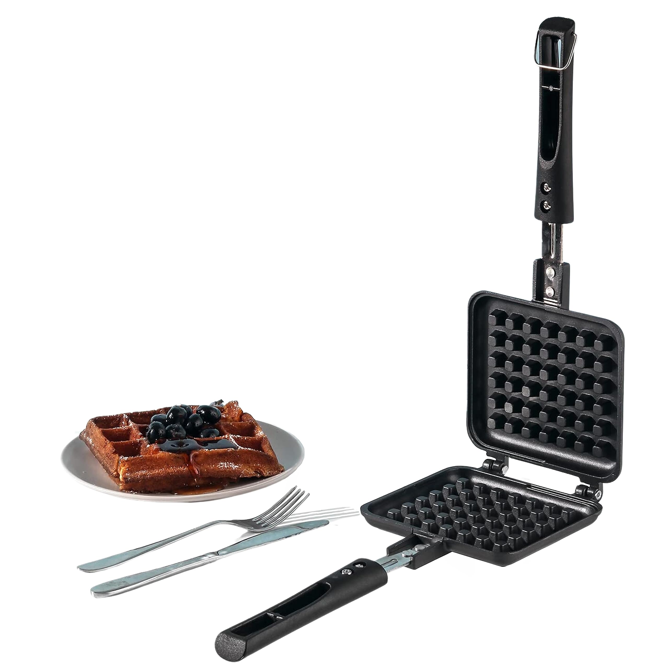 Vinod Zest Die Cast Aluminium Non Stick Waffle Maker | Waffle Pan Cake Maker Machine |Gas Base | 3 Layer Coating | Scratch Proof