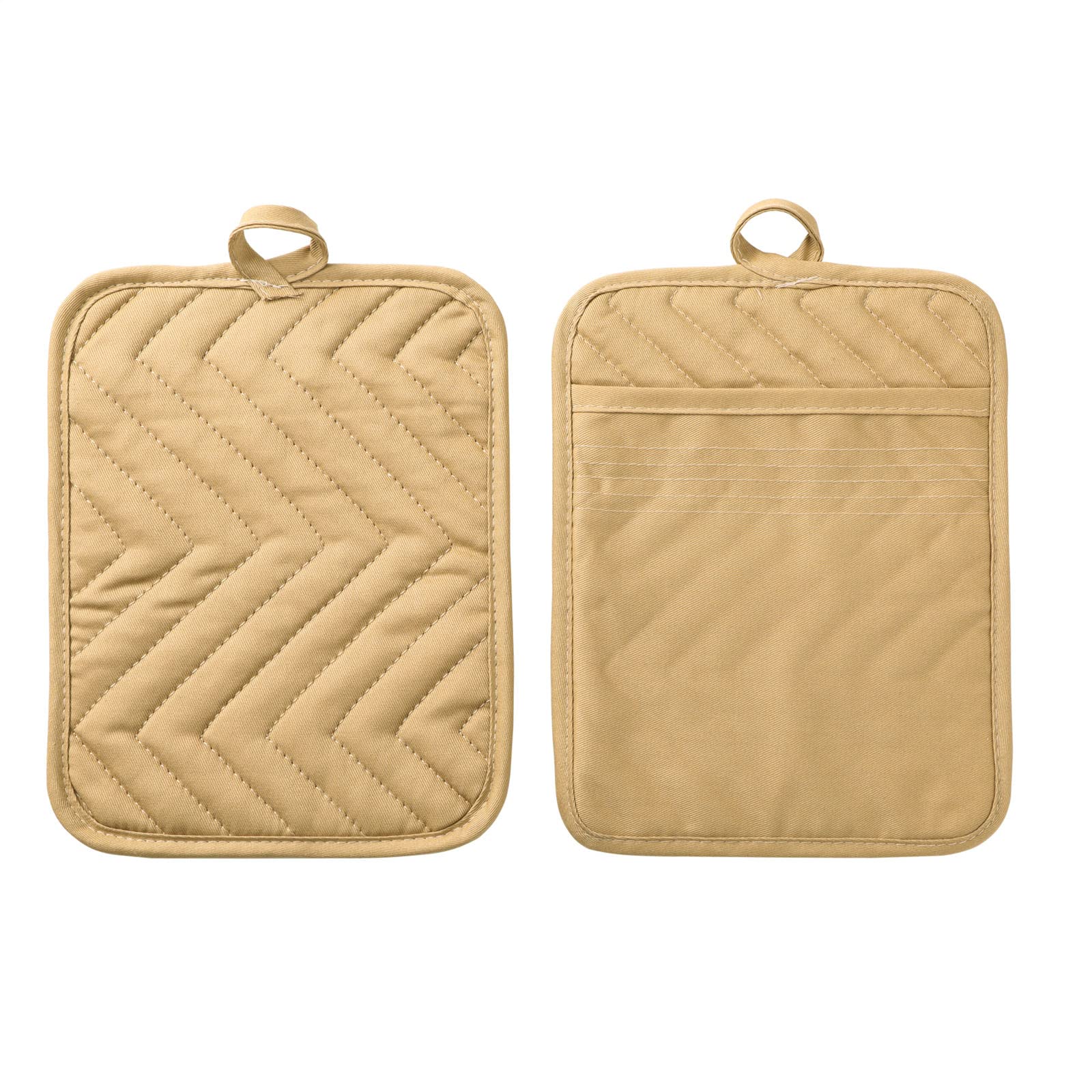 Anyi Pot Holders And Oven Mitts 7'' X 9'' Heat Resistant Cotton Pocket Pot Holder Set Feature Of Non Slip Kitchen Hot Pad Oven M