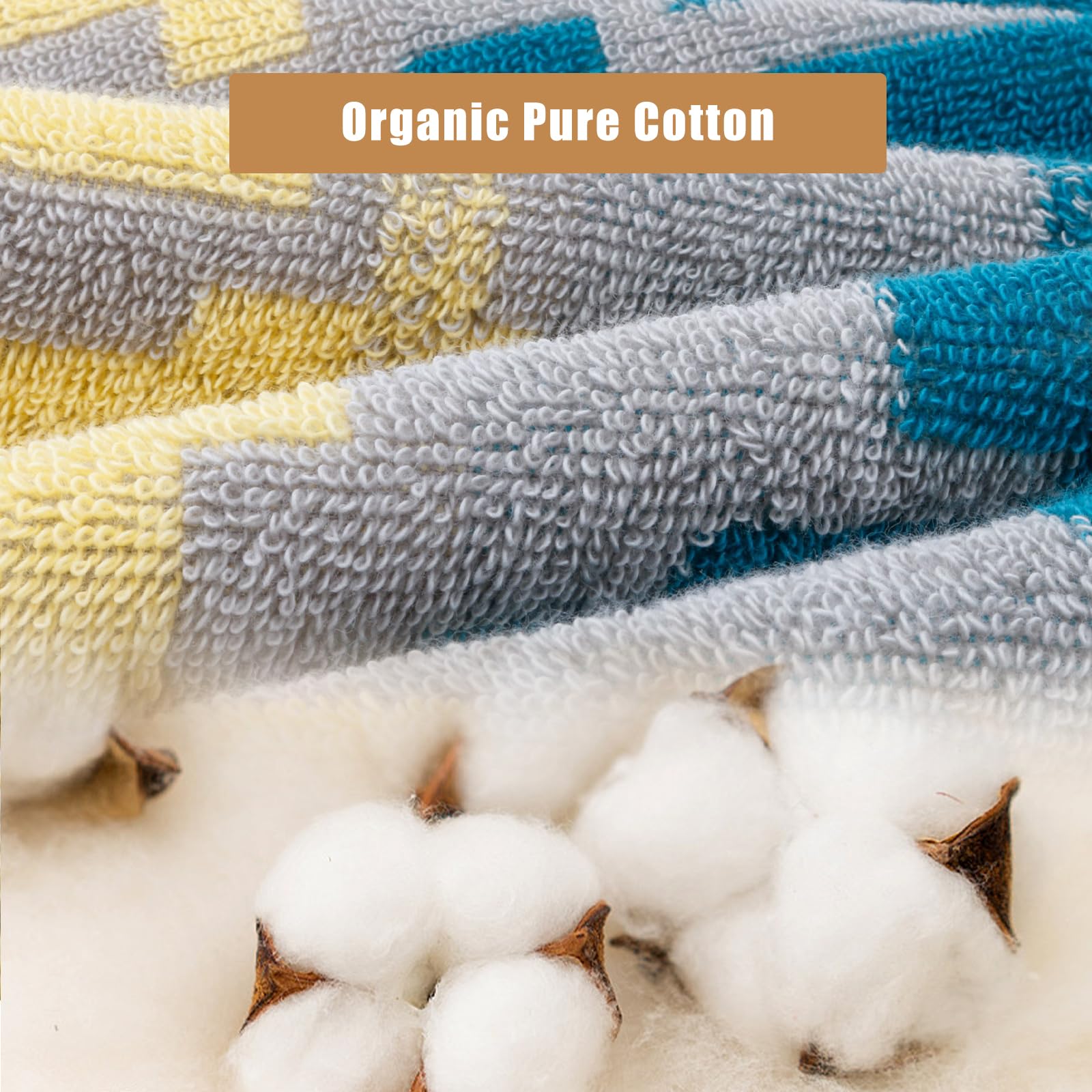 Semaxe Bath Towel Set Of 8 Include 2 Bath Towels 2 Hand Towels 4 Washcloths, 100% Cotton Bathroom Towels With Hanging Loops And