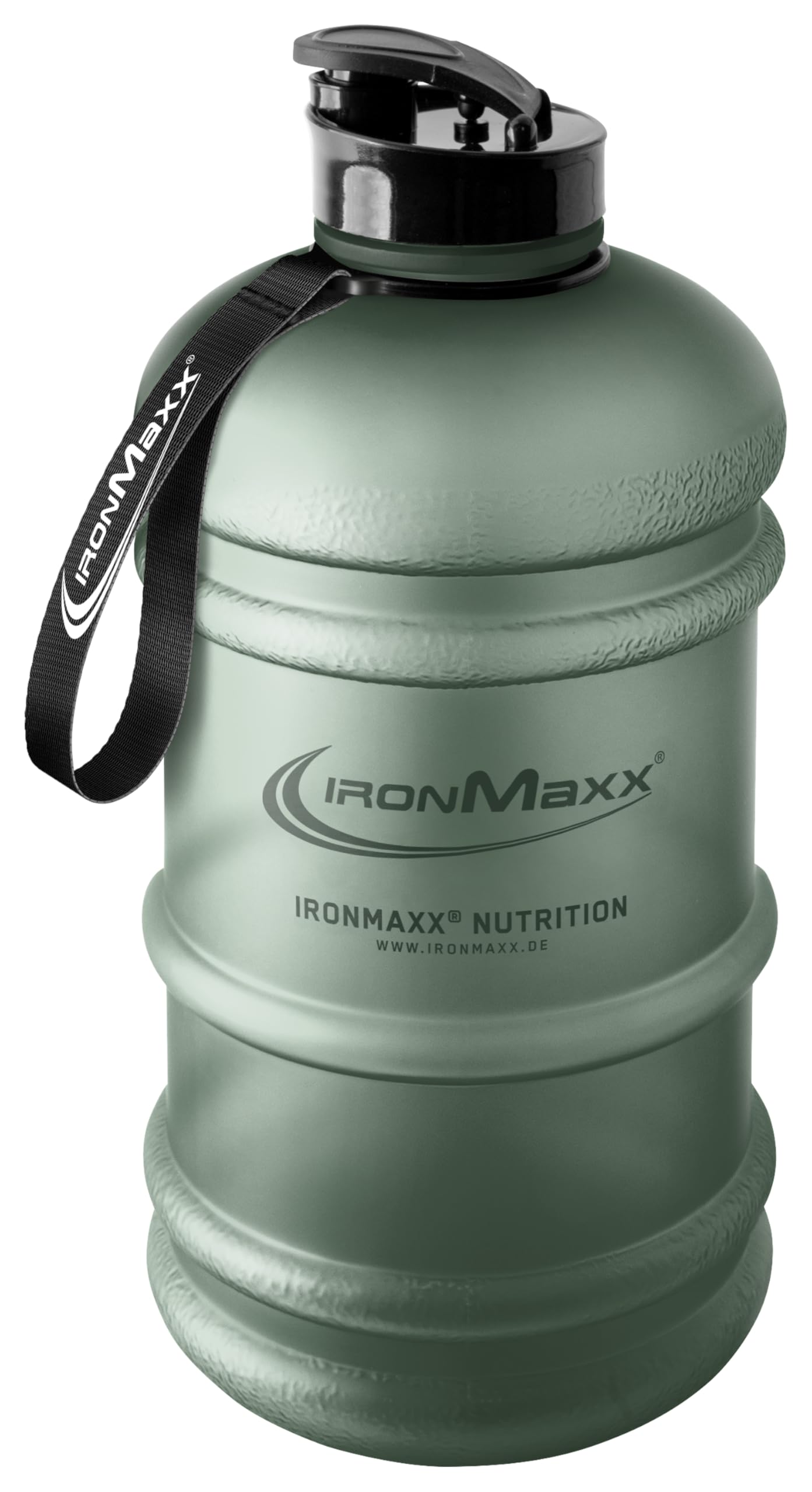 IronMaxx Water Gallon Frosted Mineral Green 2200 ml BPA & DEHP Free Leak-Proof Drinking Bottle with Measuring Scale Available in