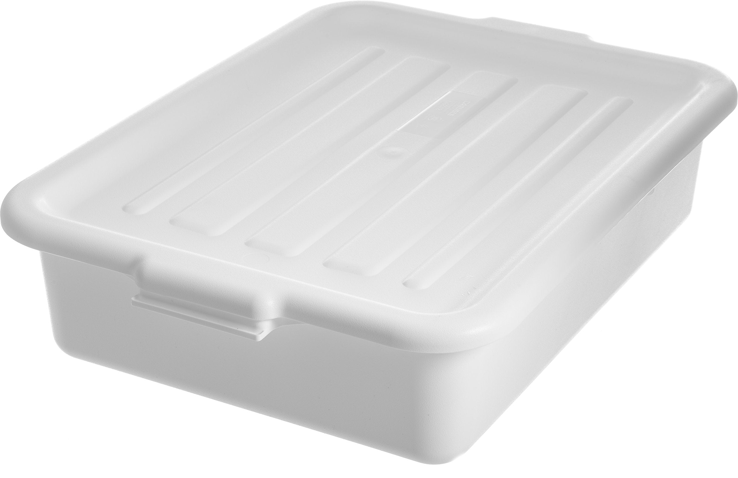 Carlisle FoodService Products Comfort Curve Tote Box Universal Lid Bus Box Lid with Handles for Industrial Kitchens Plastic  15 X 20 Inches  White