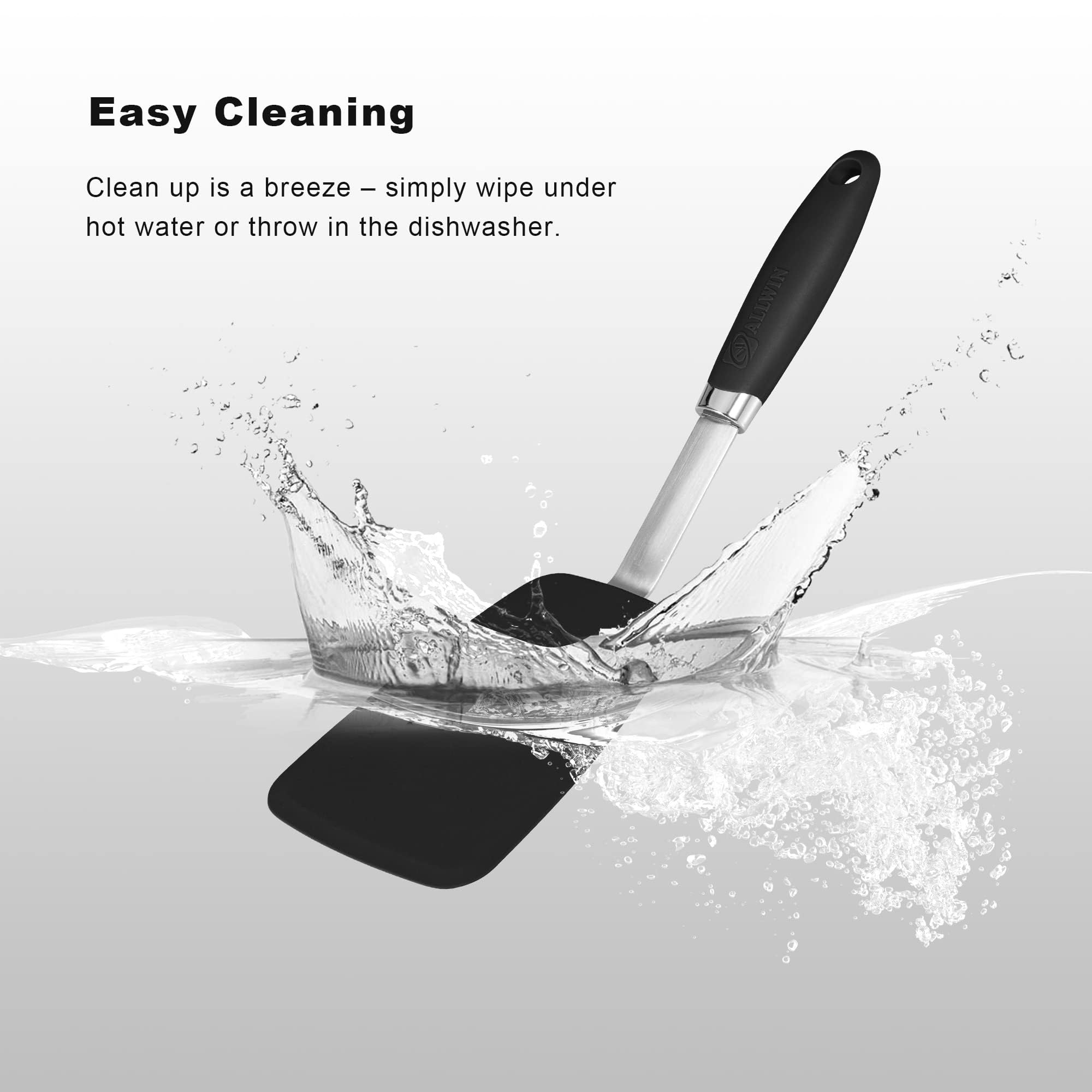 Silicone Spatulas Set Turners Tongs Cooking Utensils Set High Heat Resistant Kitchen Scraper Spatulas For Cooking Mixing Baking