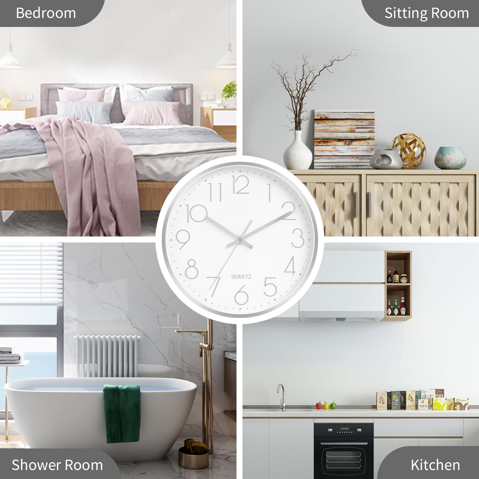 Tmdekh Analog Wall Clock For Home Stylish Latest, 10 Fancy Watch Wall Clocks Silent Non-Ticking, Modern Quartz Clock Decorative