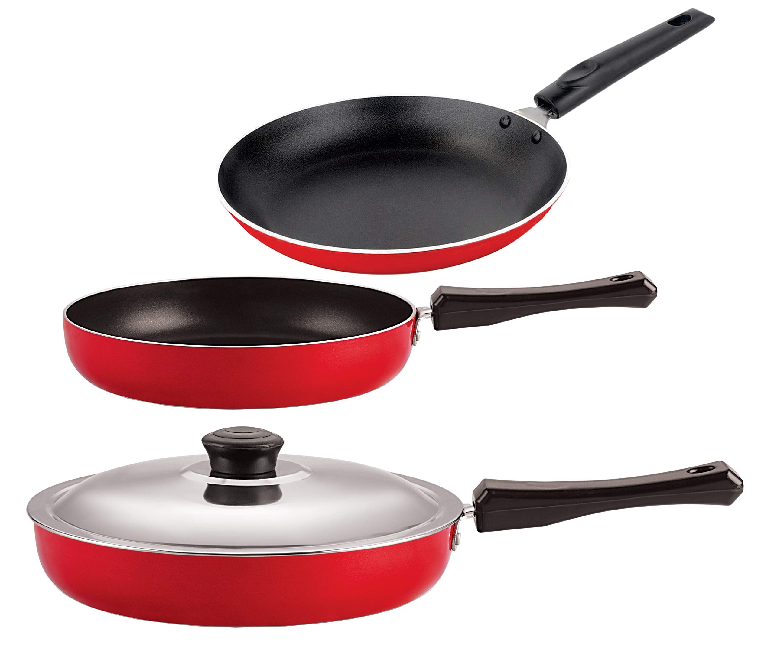 Nirlon NonStick Aluminium Gas Compatible Cookware Set, 3 Piece