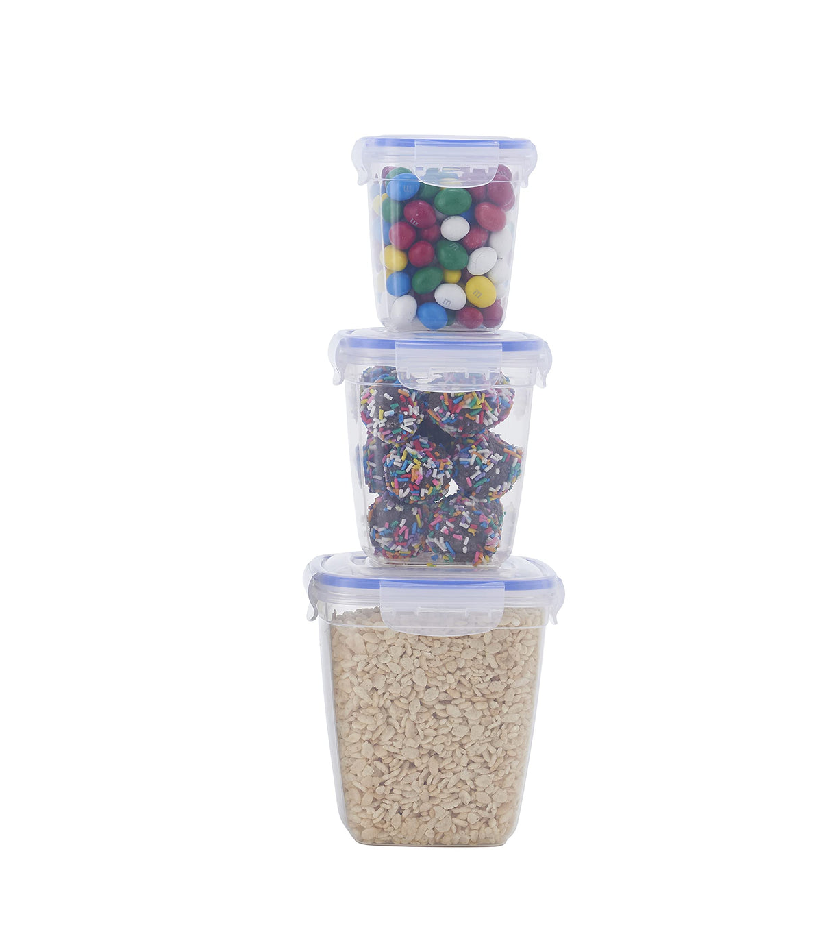 Superio Plastic Food Storage Container Set, Bpa Free, Sealed Containers With Airtight Lids For Pnatry, Cupboard, And Fridge- Mic