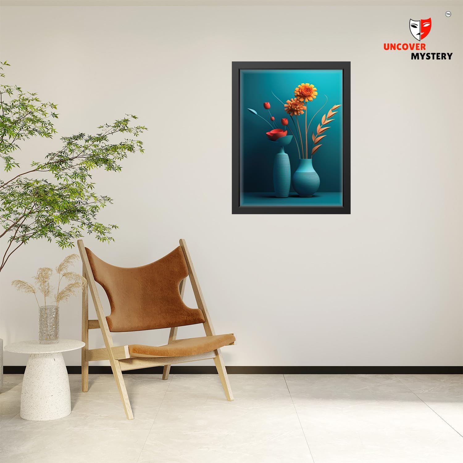 Uncover Mystery Flower Modern Art Digital Hd Print, Framed Poster Wall Art For Home, Office, Living Room Wall Decoration, (Size