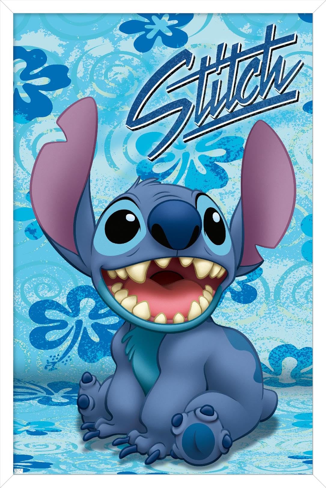 Trends International Disney Lilo And Stitch - Sitting Wall Poster, 14.72'' X 22.37'', White Framed Version
