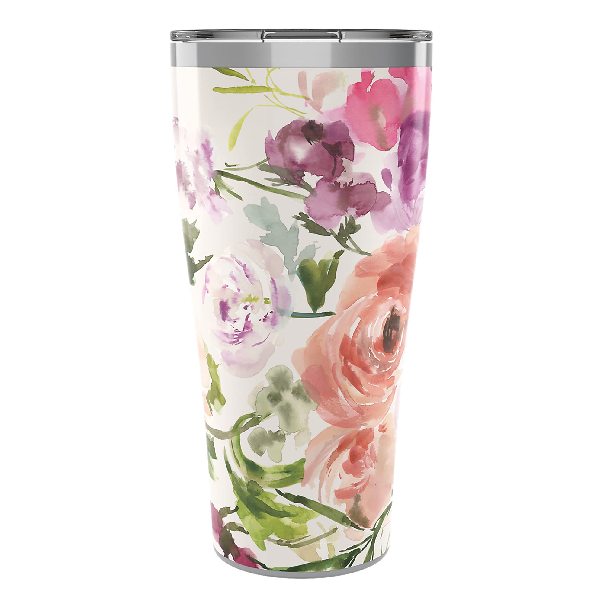Tervis Kelly Ventura Floral Collection Heather Rose Triple Walled Insulated Tumbler Travel Cup Keeps Drinks Cold & Hot, 30Oz Leg