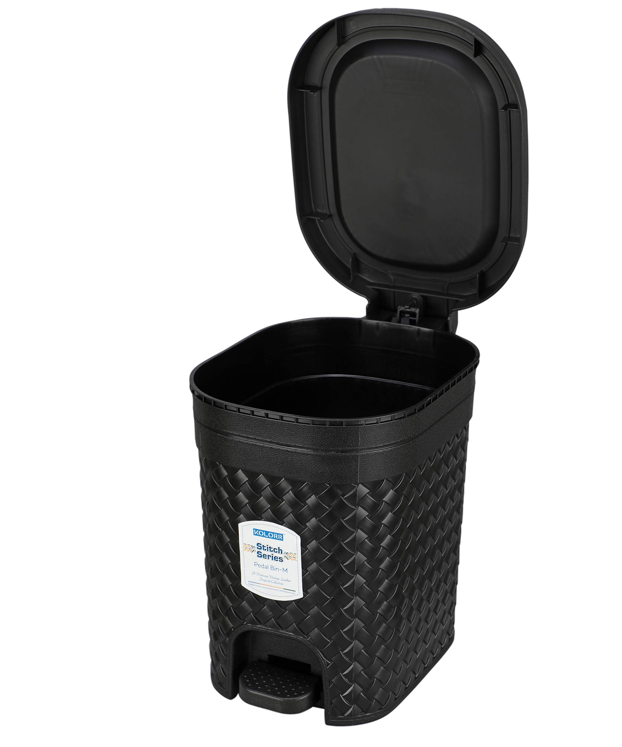 Kolorr Stitch 7 Liters Plastic Pedal Dustbin/Trash Can/Garbage Waste Bin With Lid For Home/Kitchen/Office/Bathroom & Washroom  B