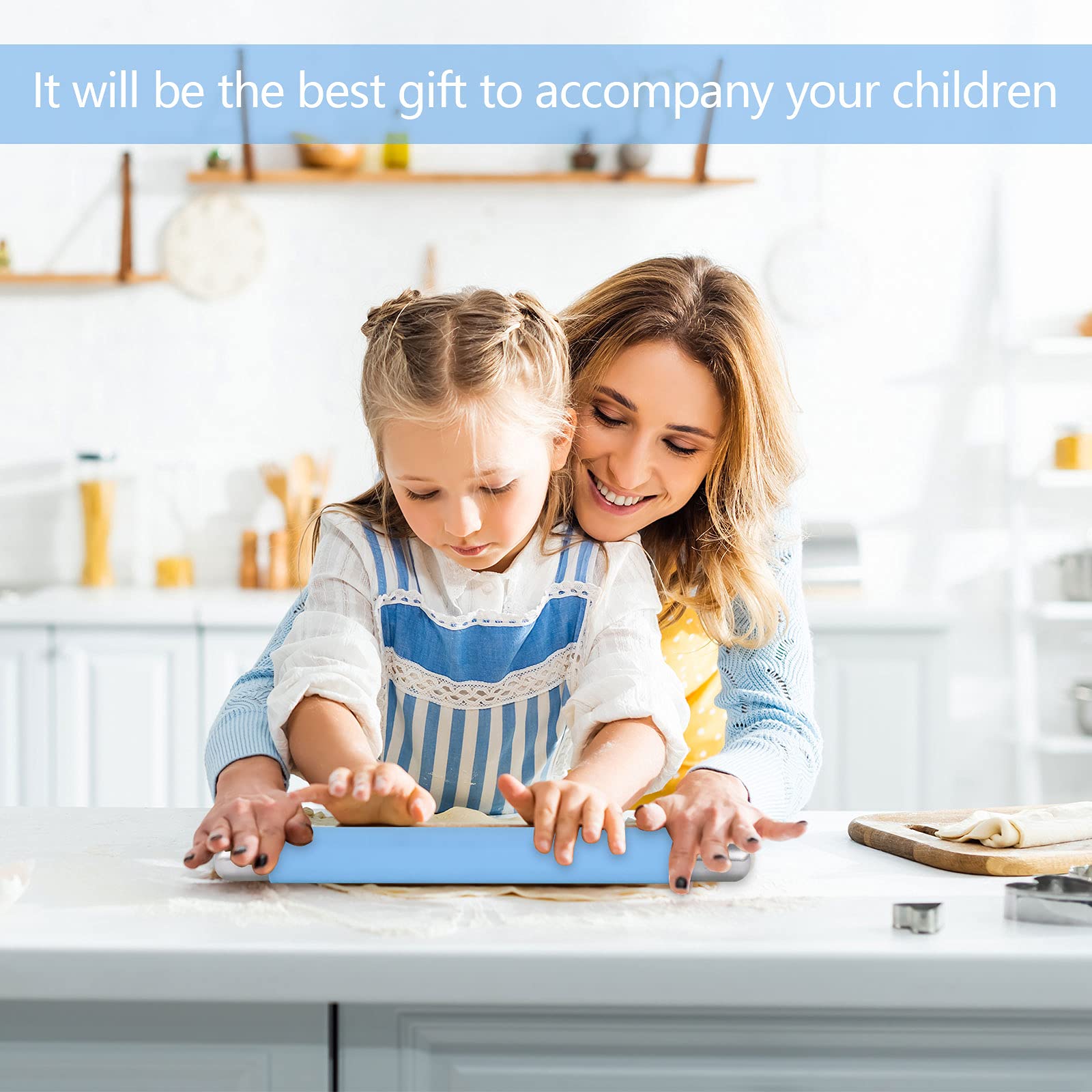 Remeel Rolling Pin Dough Roller For Baking With Thickened Non Stick Silicone Metal Handle Rolling Pin Stainless Steel Fondant Ro