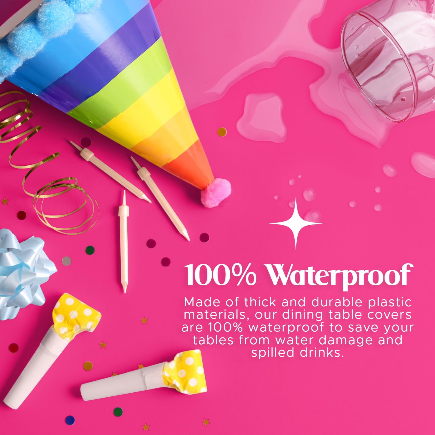 Mountclear Disposable Plastic Tablecloths For Parties [Pack Of 12] 54X108    Rectangle Table Cover For Indoor & Outdoor Tables-