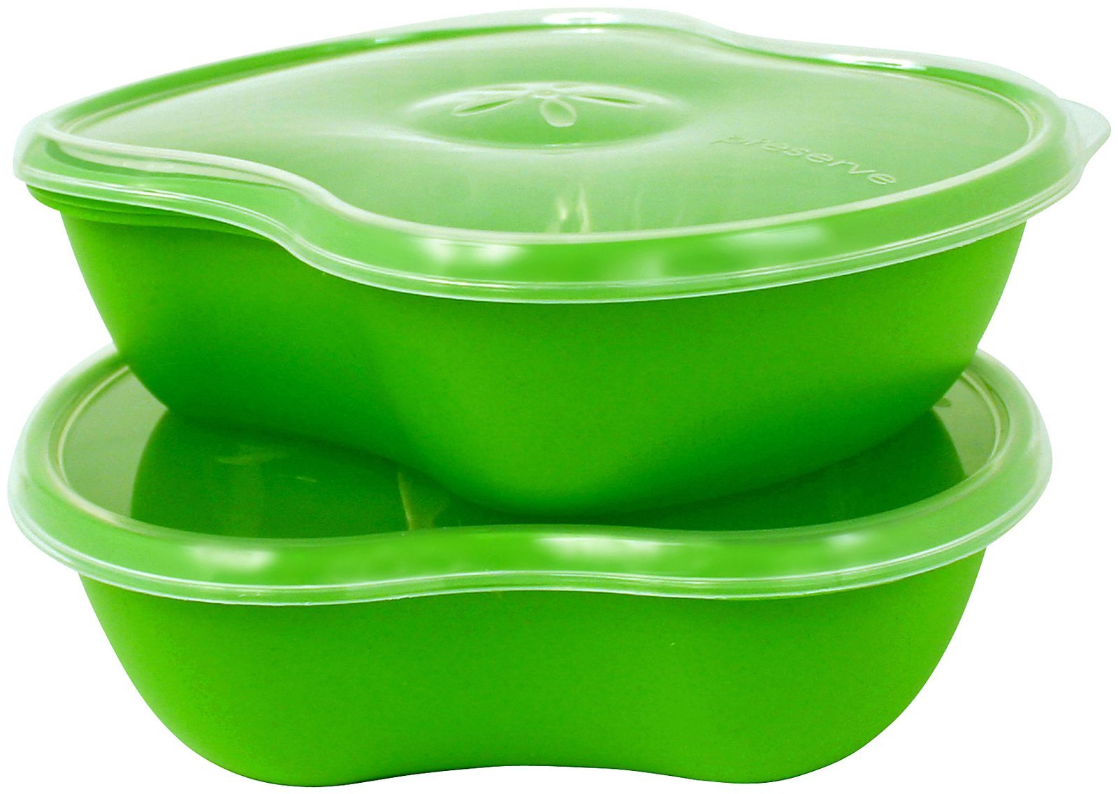 Preserve Square Food Storage Container Made From Recycled Plastic, 25 Ounce Capacity, Set Of Two, Apple Green