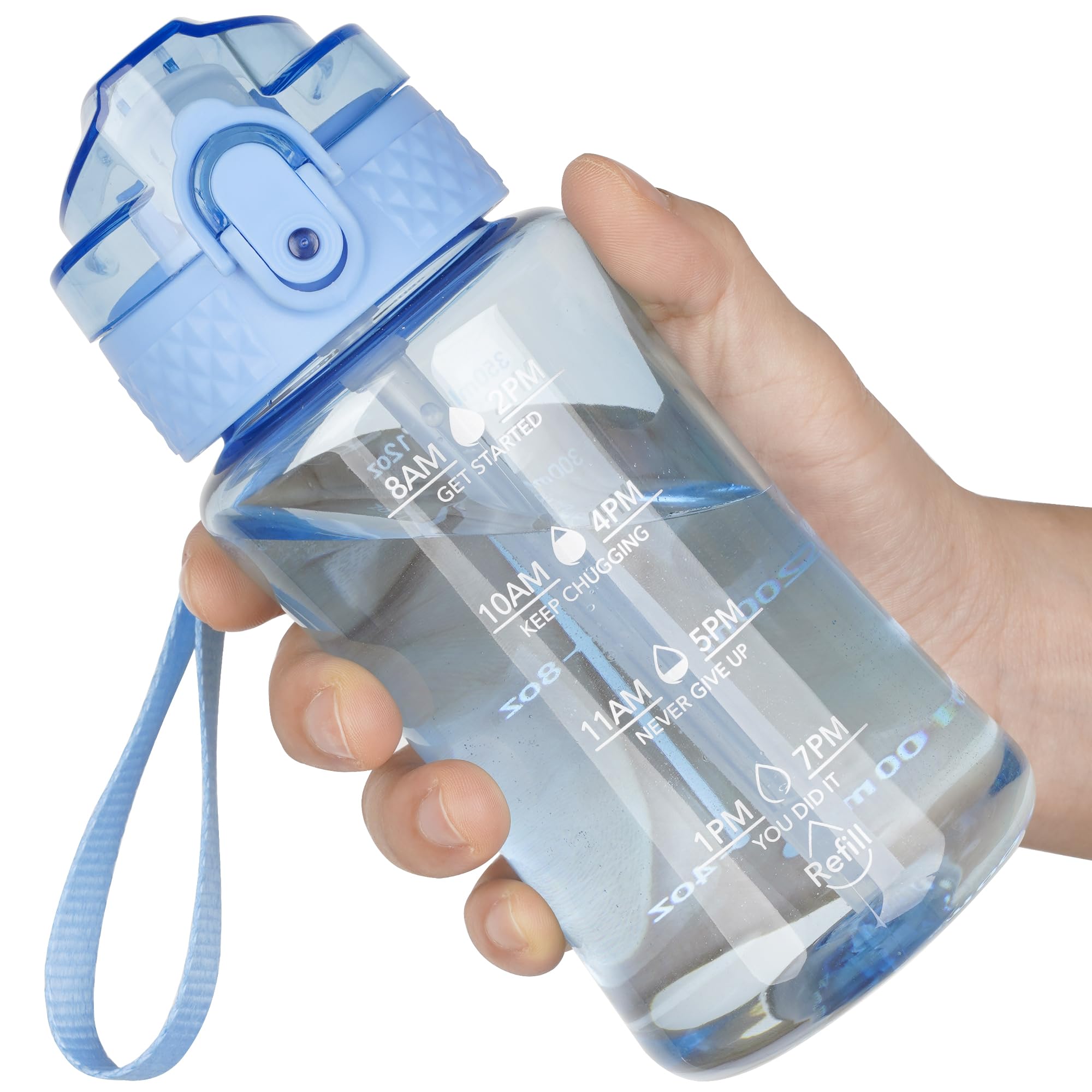 OLDLEY 12oz Kids Motivational Water Bottle With Silicone Straw, Leak-Proof Tritan BPA-Free, Reusable for School Girls & Boys, Ba