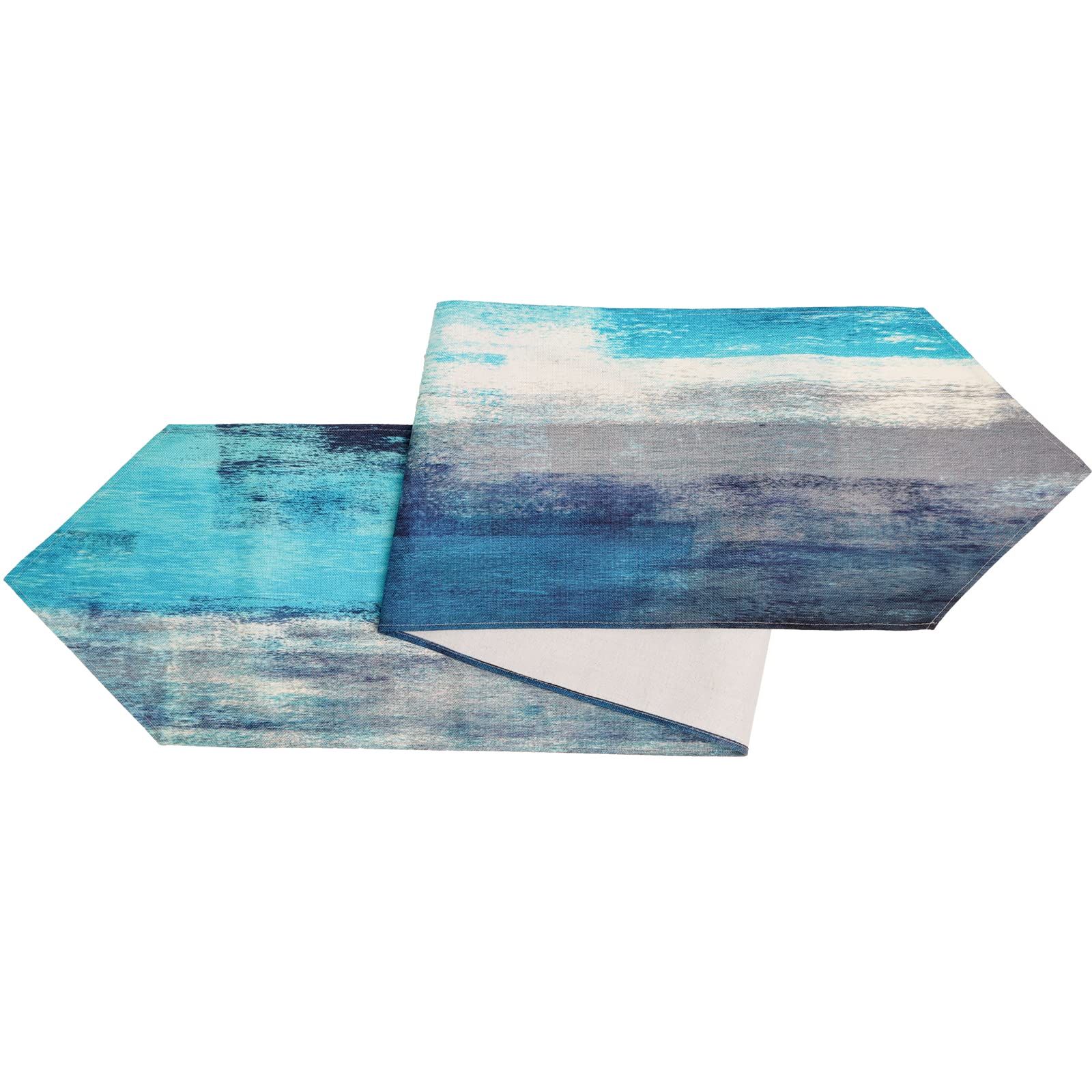 Turquoise And Grey Table Runners 90 Inches Long,Teal Abstract Modern Art Burlap Table Runners For Table Dresser Runner Farmhouse