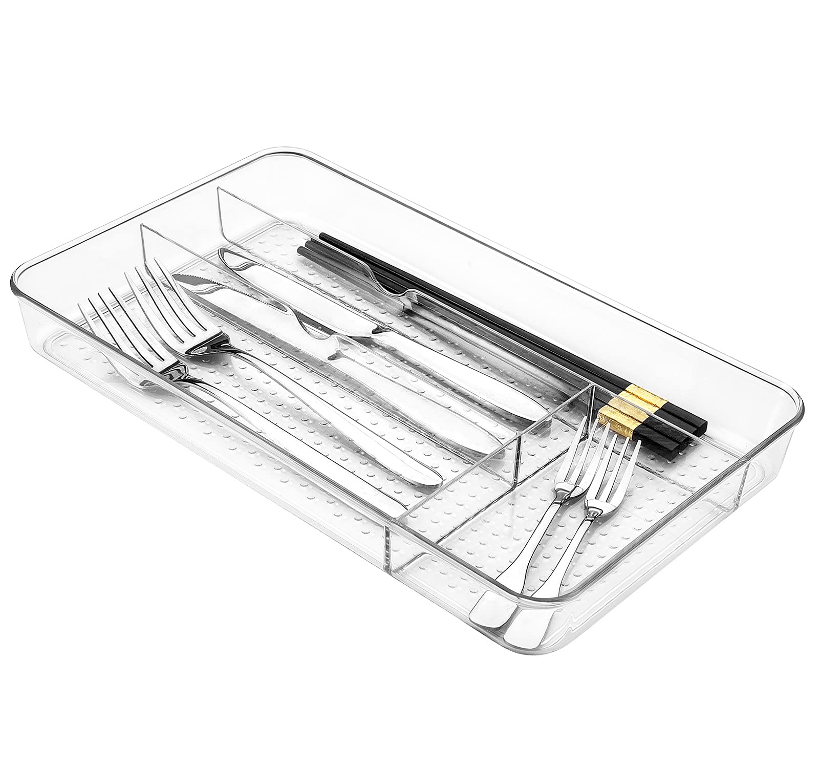 Lonian Cutlery Tray, No-Slip Drawers Organizer For Utensils Storage And Organising In Kitchen, Cosmetic Tray For Dressing Table