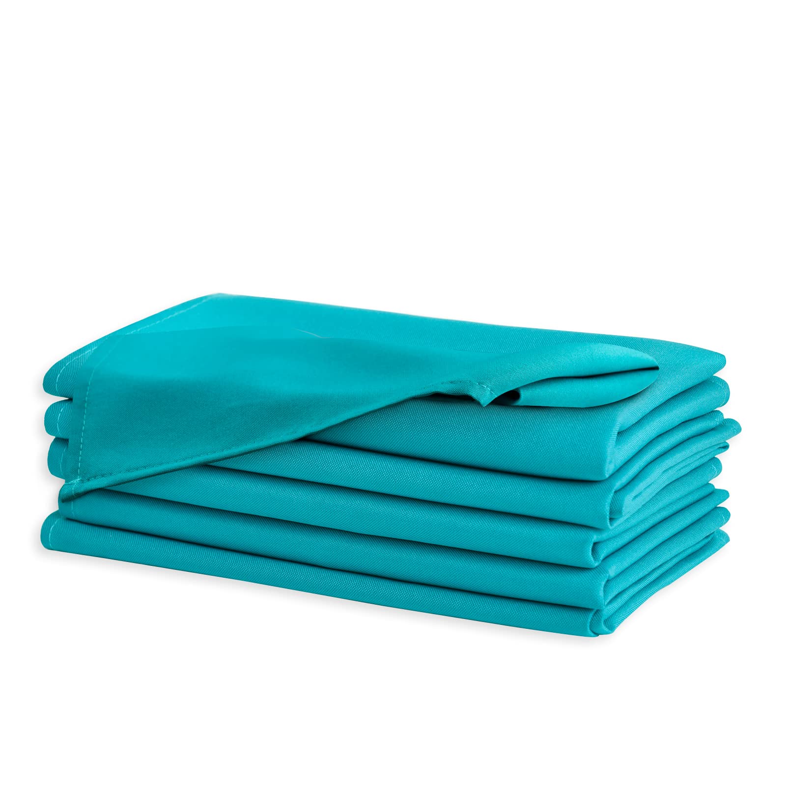 Hiasan Cloth Napkins Set Of 6, 18 X 18 Inch, Washable Turquoise Dinner Napkins With Hemmed Edges For Restaurant, Wedding And Hol