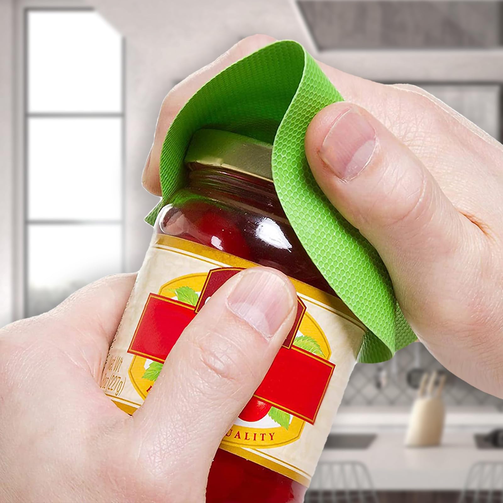 4Pcs Jar Gripper Pads, Multifunctional Rubber Jar Opener, Heat Insulation Pad Kitchen Coasters For Elderly Senior Suffering From