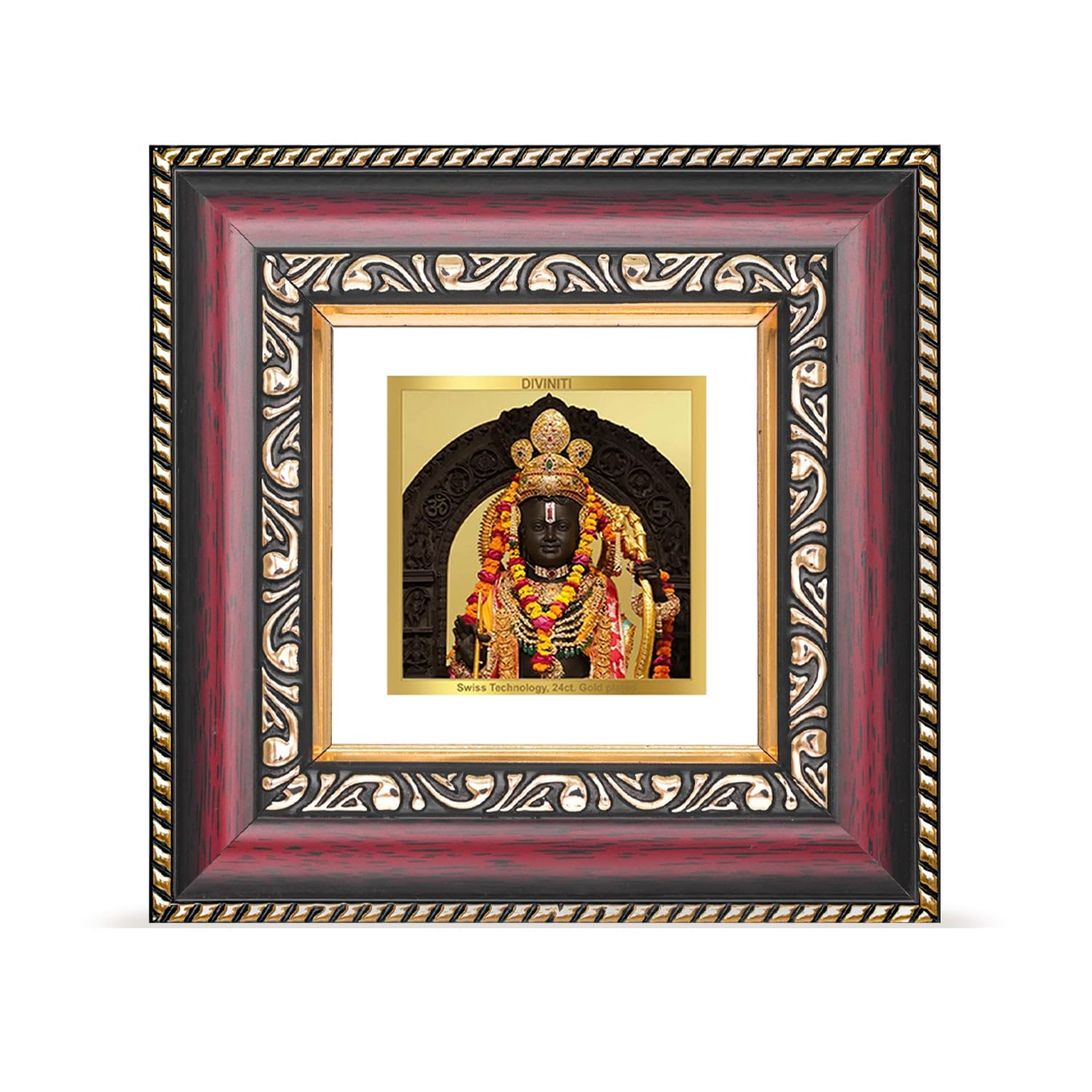 Diviniti 24K Gold Plated Ram Lalla Photo Frame For Home Decor, Table Tops & Puja Room| Dg Frame 101 Size 1A With 24K Gold Plated