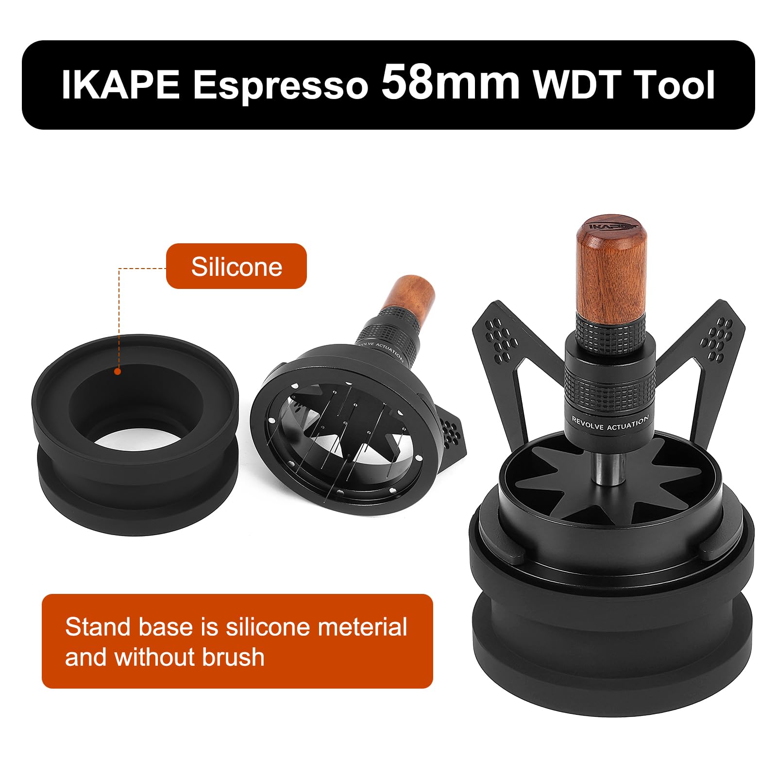 Ikape Mantis Wdt Distribution Tool, V3-58.5Mm Espresso Stirrer Distribution Tool For Barista - 8 Needle Espresso Stirrer With Do