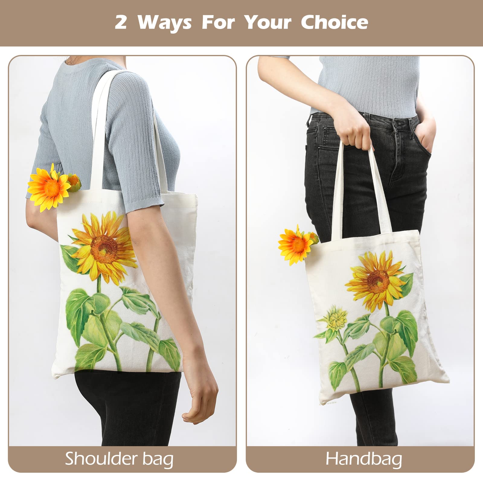 Youke Ola 20 Pieces Sublimation Tote Bags Sublimation Blank Canvas Tote Bags Reusable Washable Polyester Grocery Bags For Decora