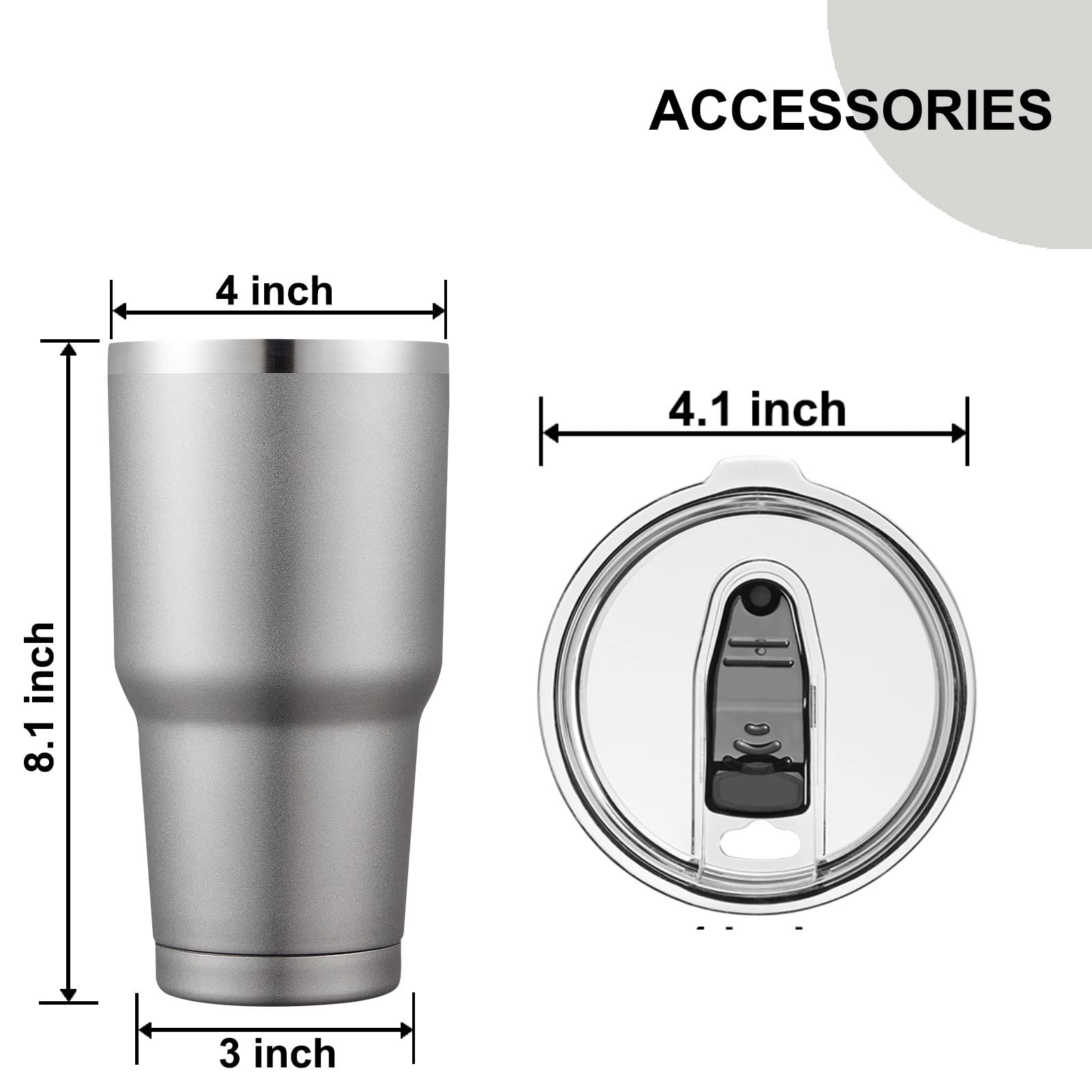 COMOOO 30oz Stainless Steel Tumbler with Lid Insulated Tumbler Coffee Cup Durable Double Wall Vacuum Travel Coffee Mug Thermal for Hot and Cold Drinks (Grey  1 Pack)