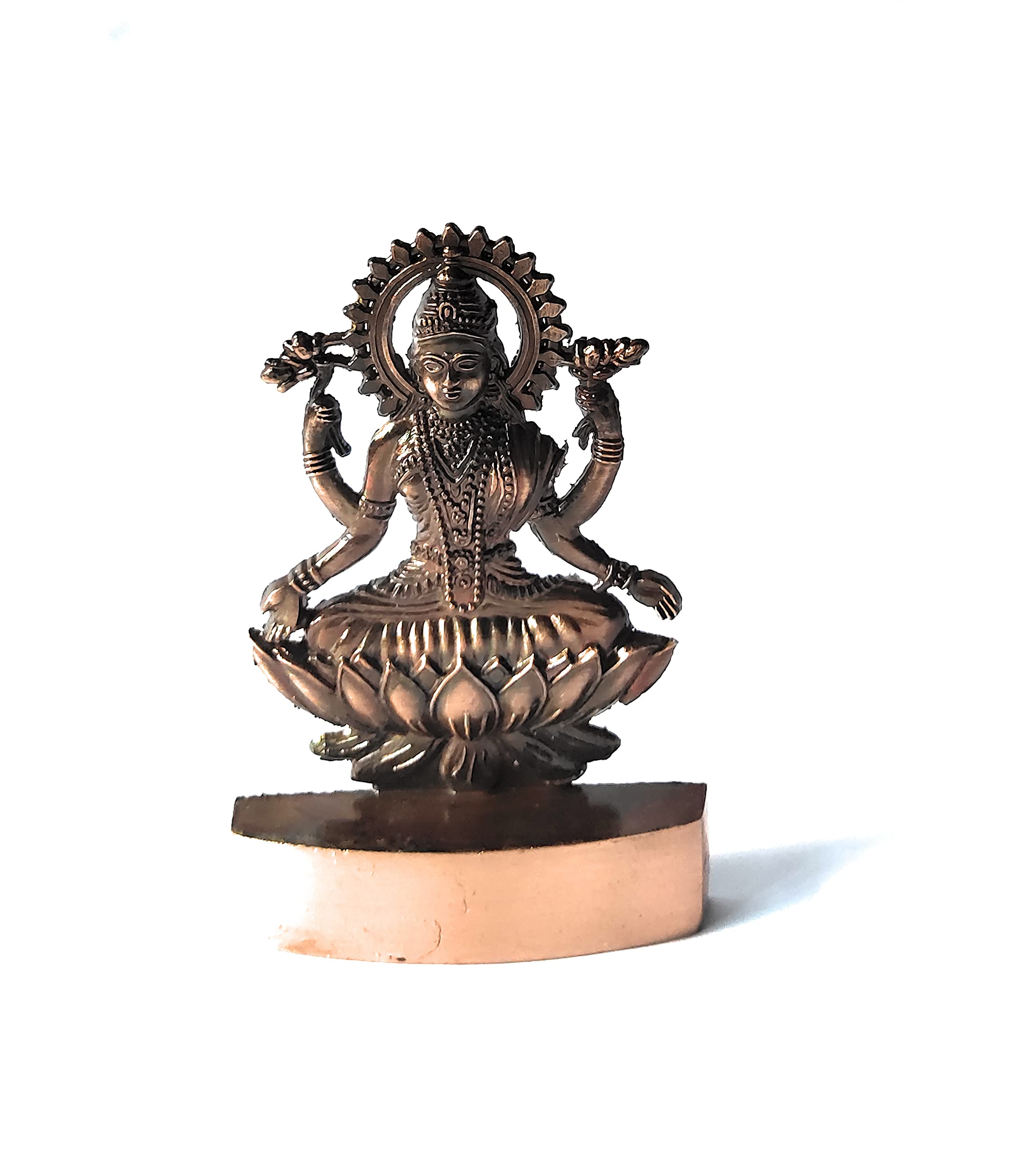 Blissful Decor Amishi Handicraft Metal Laxmi Ganesha Copper Antique Finish Pujan Set Auspicious Indian Art Statues Luxmi Ganesh