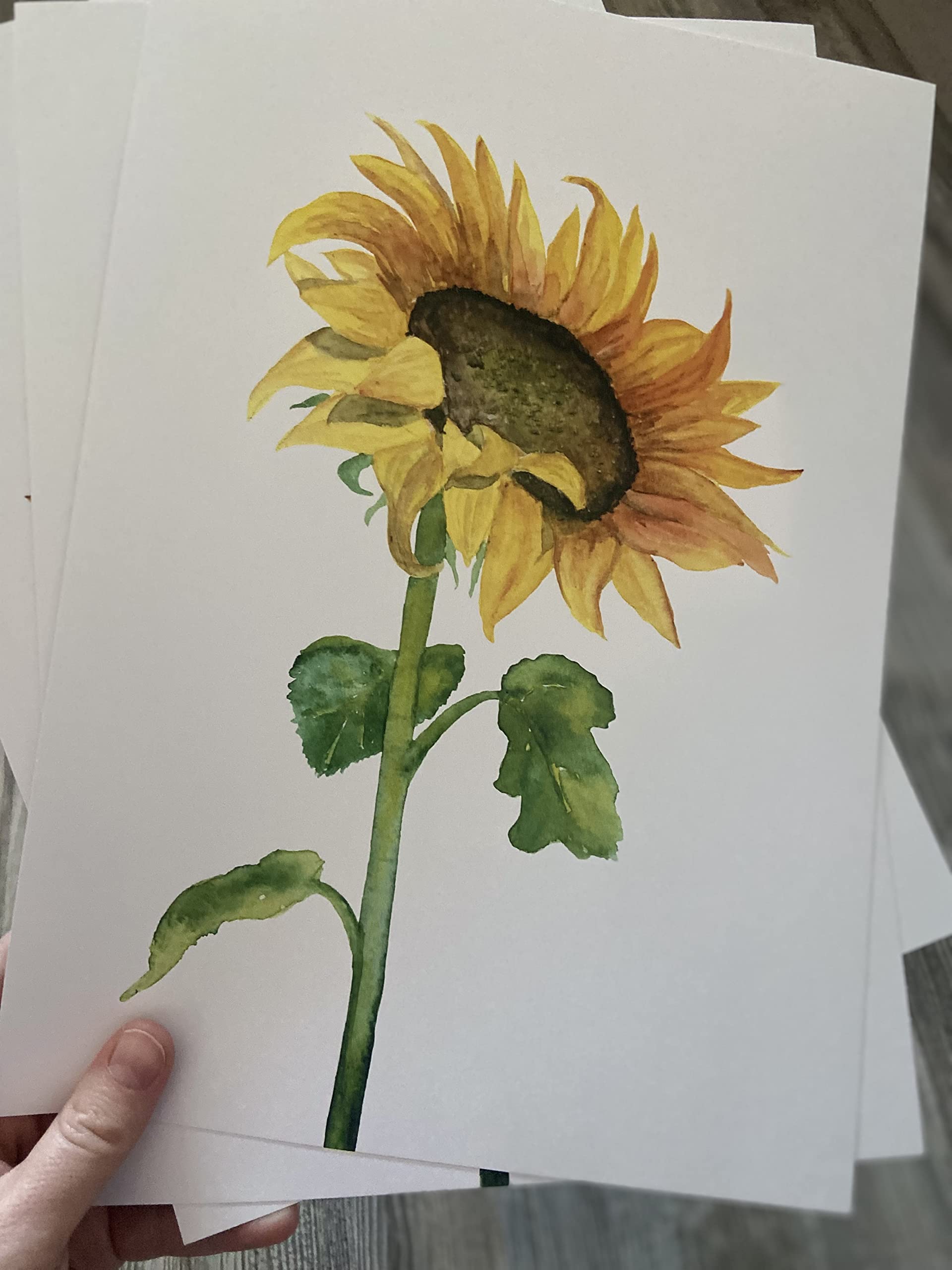 Sunflowers Wall Art Set Of 3 Unframed Prints, Plant Home Decor, Living Room Bedroom Poster Home Decor, Yellow And Green (11X14)