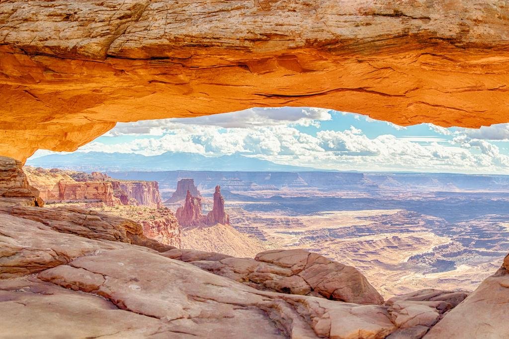 Laminated Mesa Arch At Sunrise Canyonlands National Park Utah Mountains Photo Photograph Sunset Landscape Pictures Scenic Scener