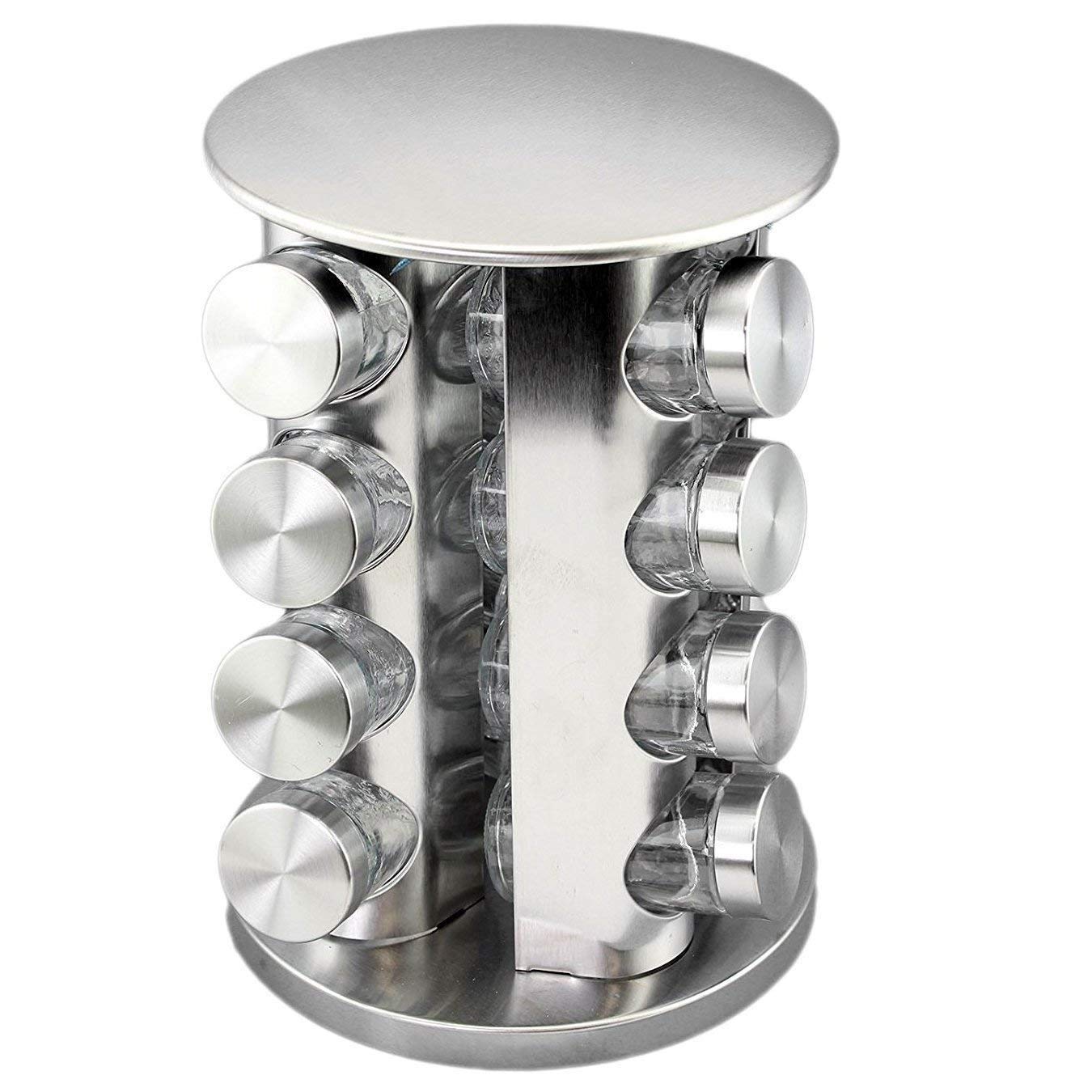 Olpad Rotating Spice Rack Organizer Revolving Tower For Kitchen Countertop Spices Storage Spice Container Set Spice Rack Set For