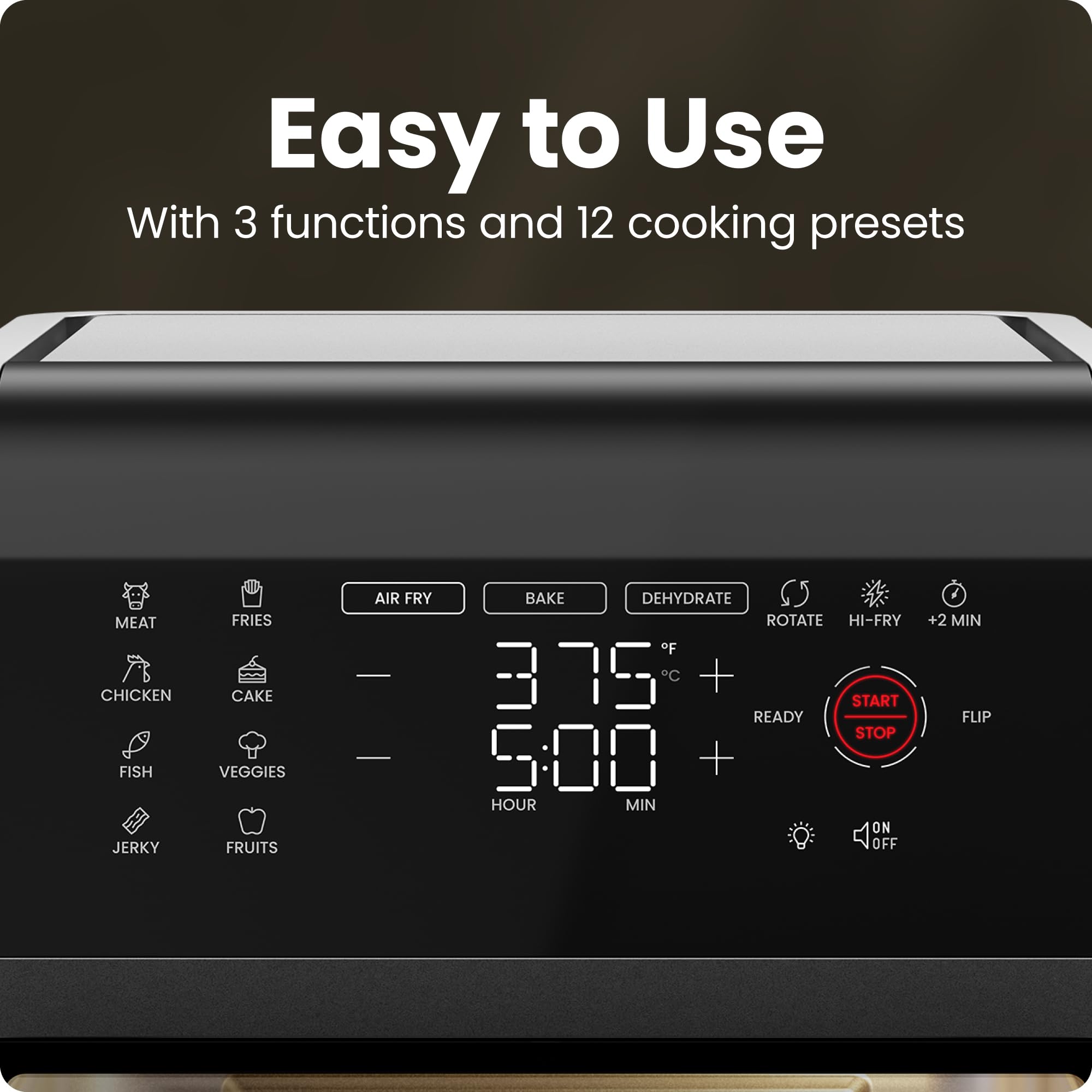 Chefman 12-Quart 6-In-1 Air Fryer Oven With Digital Timer, Touchscreen, And 12 Presets - Family Size Countertop Convection Oven,